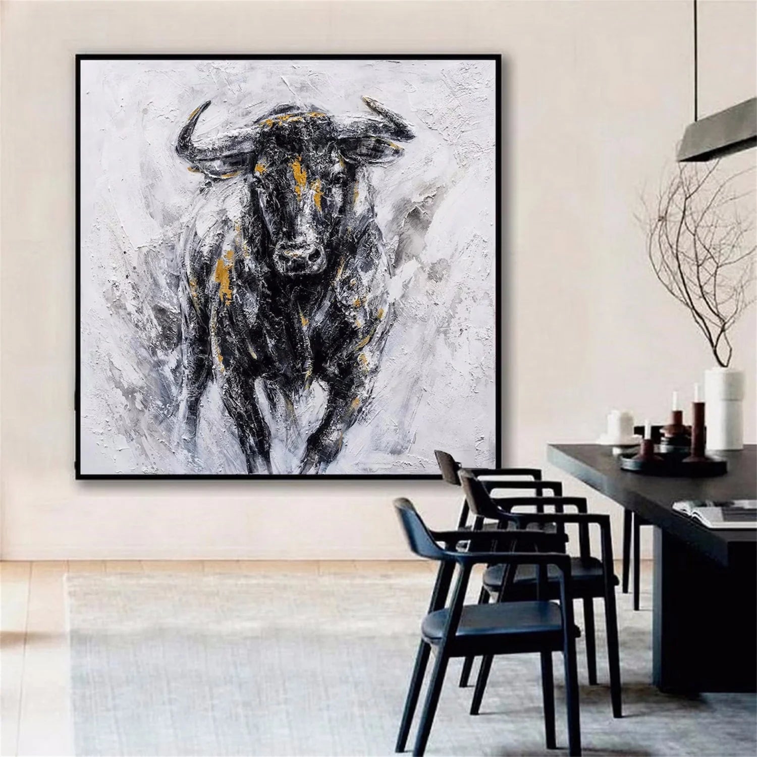 Black and White Abstract Animal Wall Art #AM053