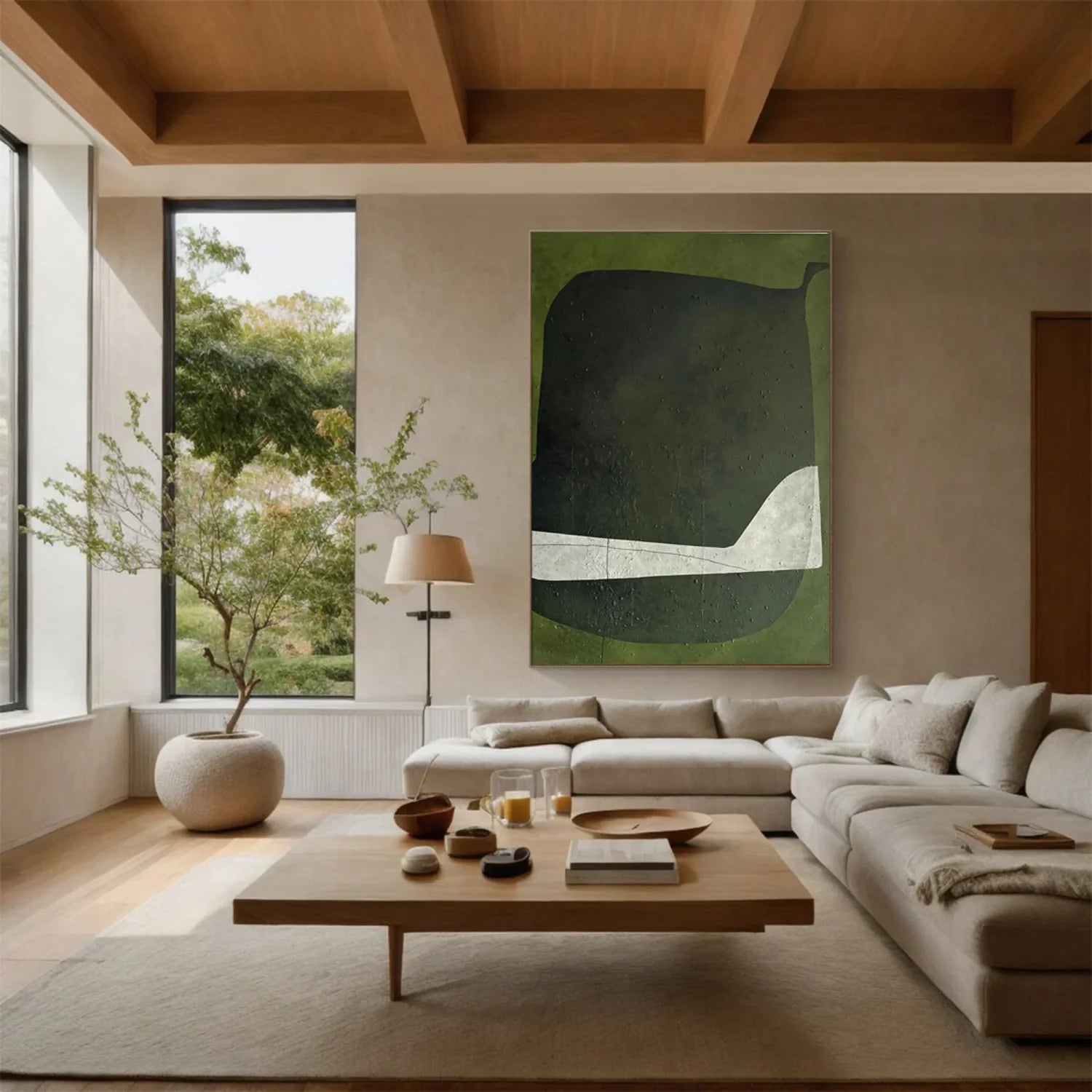 Green Abstract Art Painting #WA663