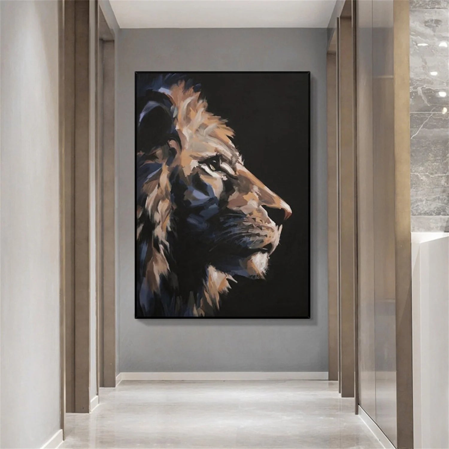 Black and Brown Abstract Animal Wall Art #AM055