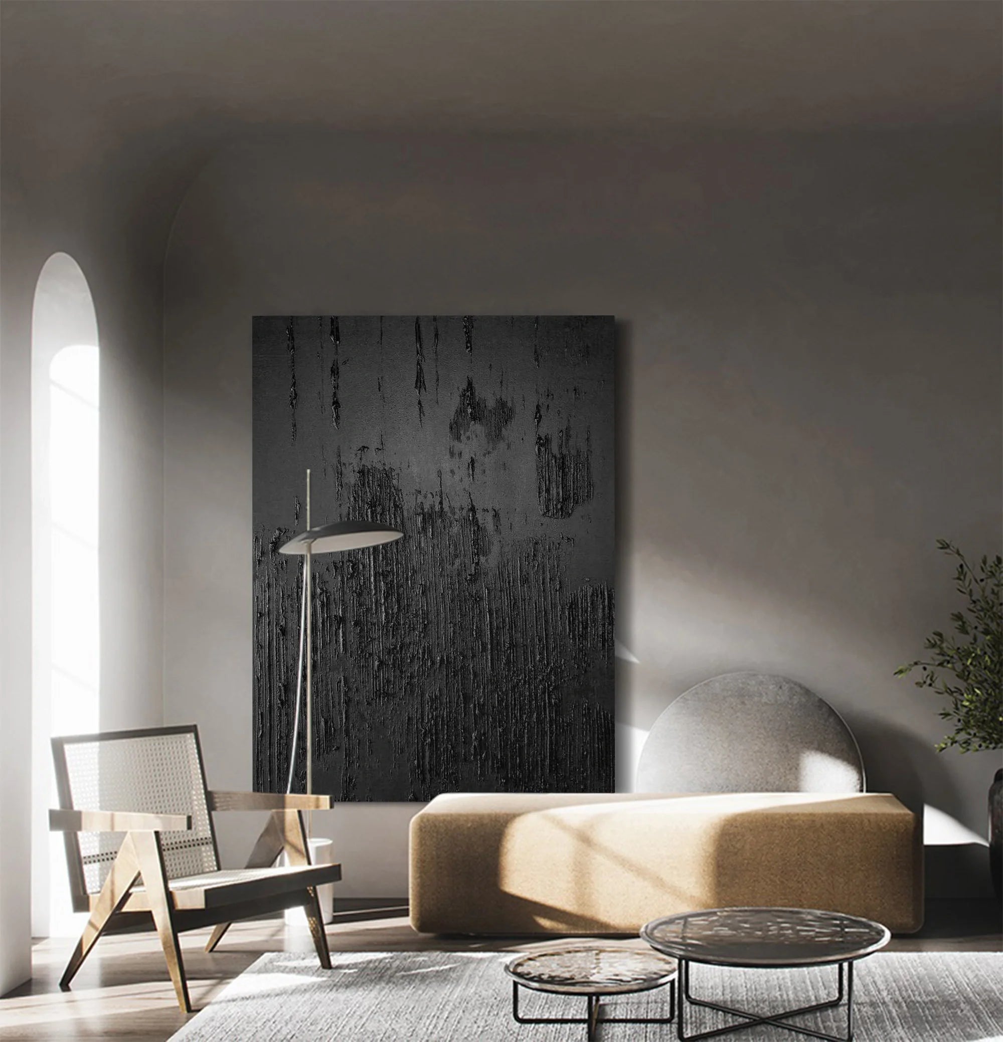 Original Plaster Textured Minimalist Painting Wall Decor by Artist