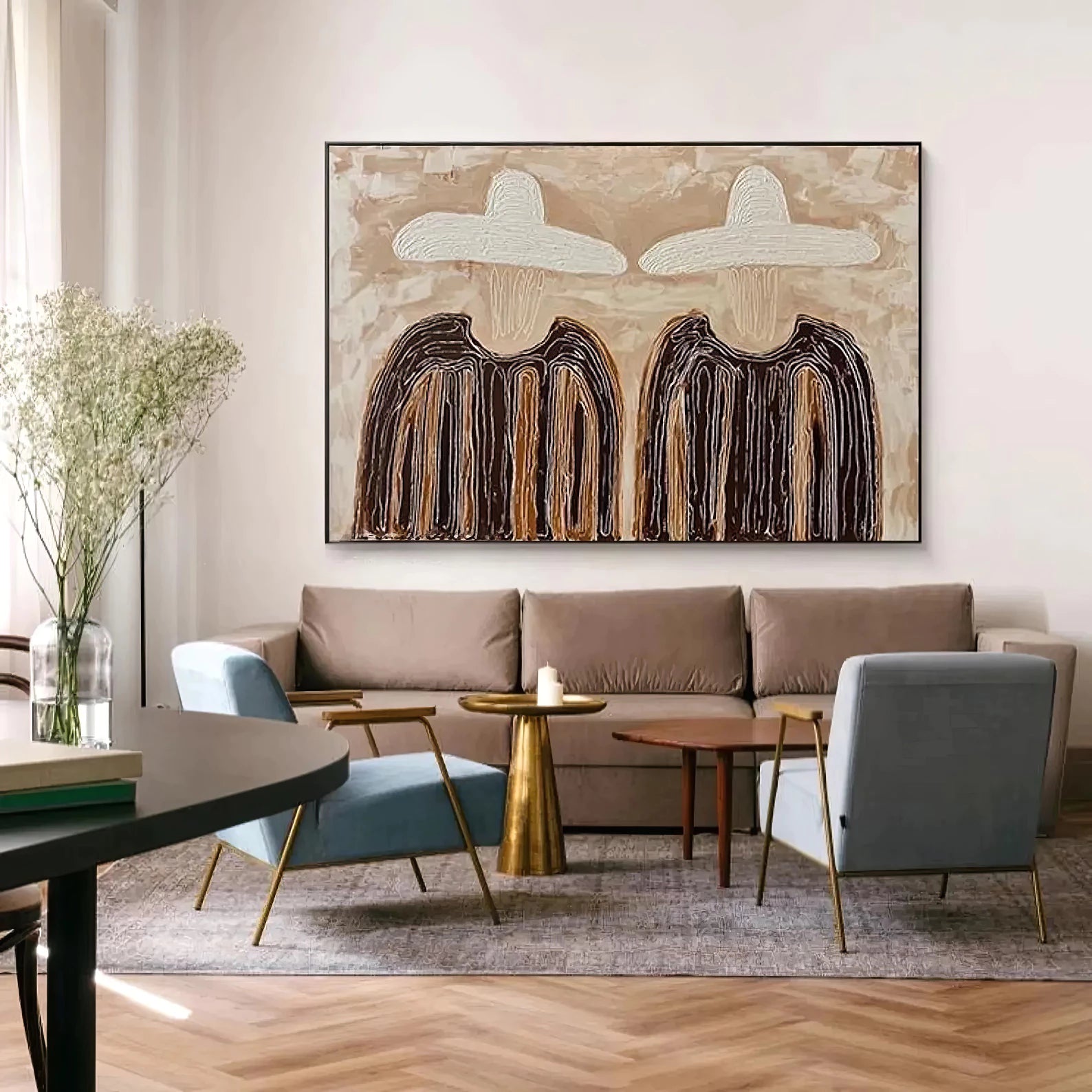 Neutral Tone Two Figures Print #AB135