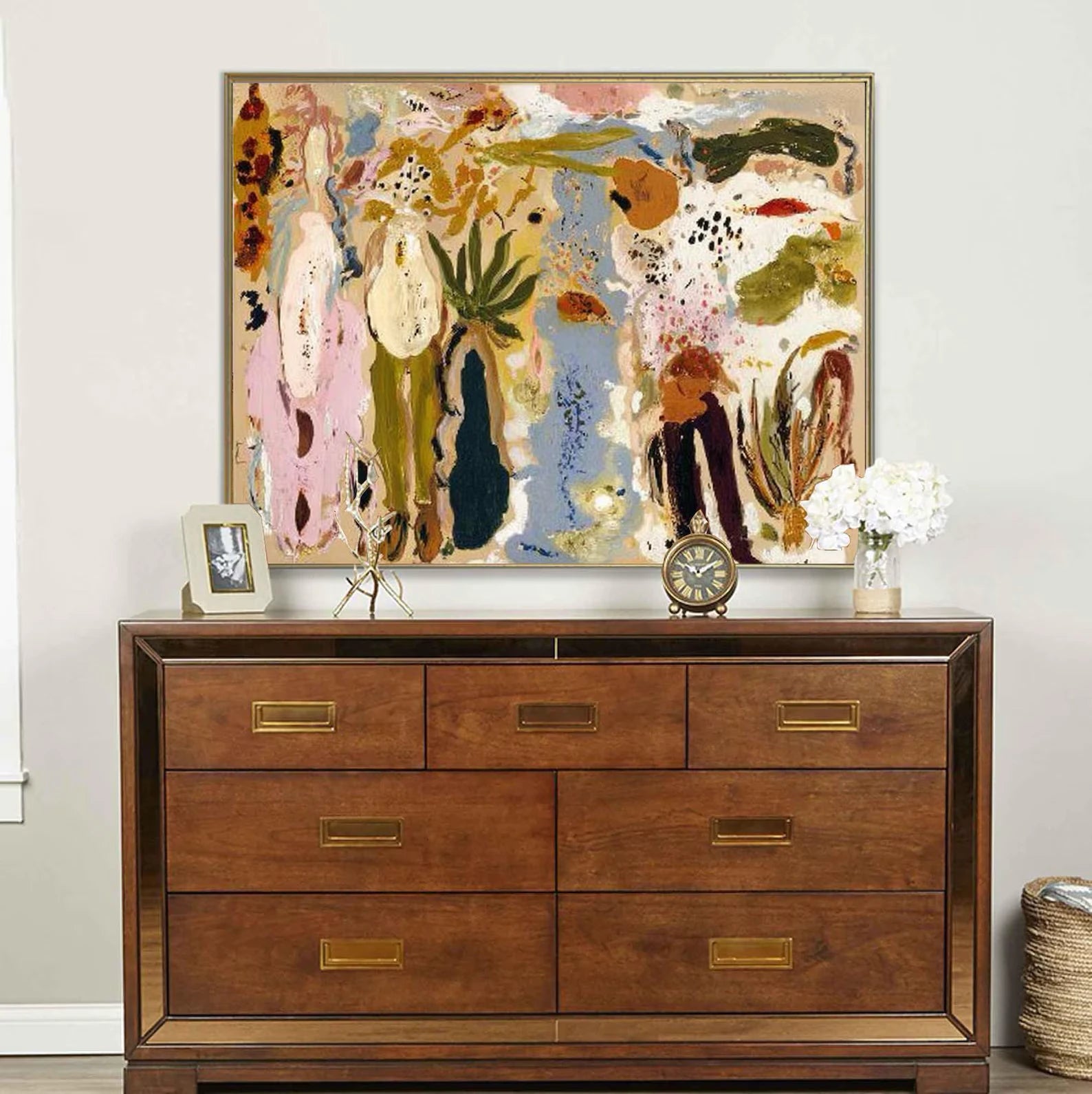 Abstract Botanical Hand-Painted Oil Painting #BH175