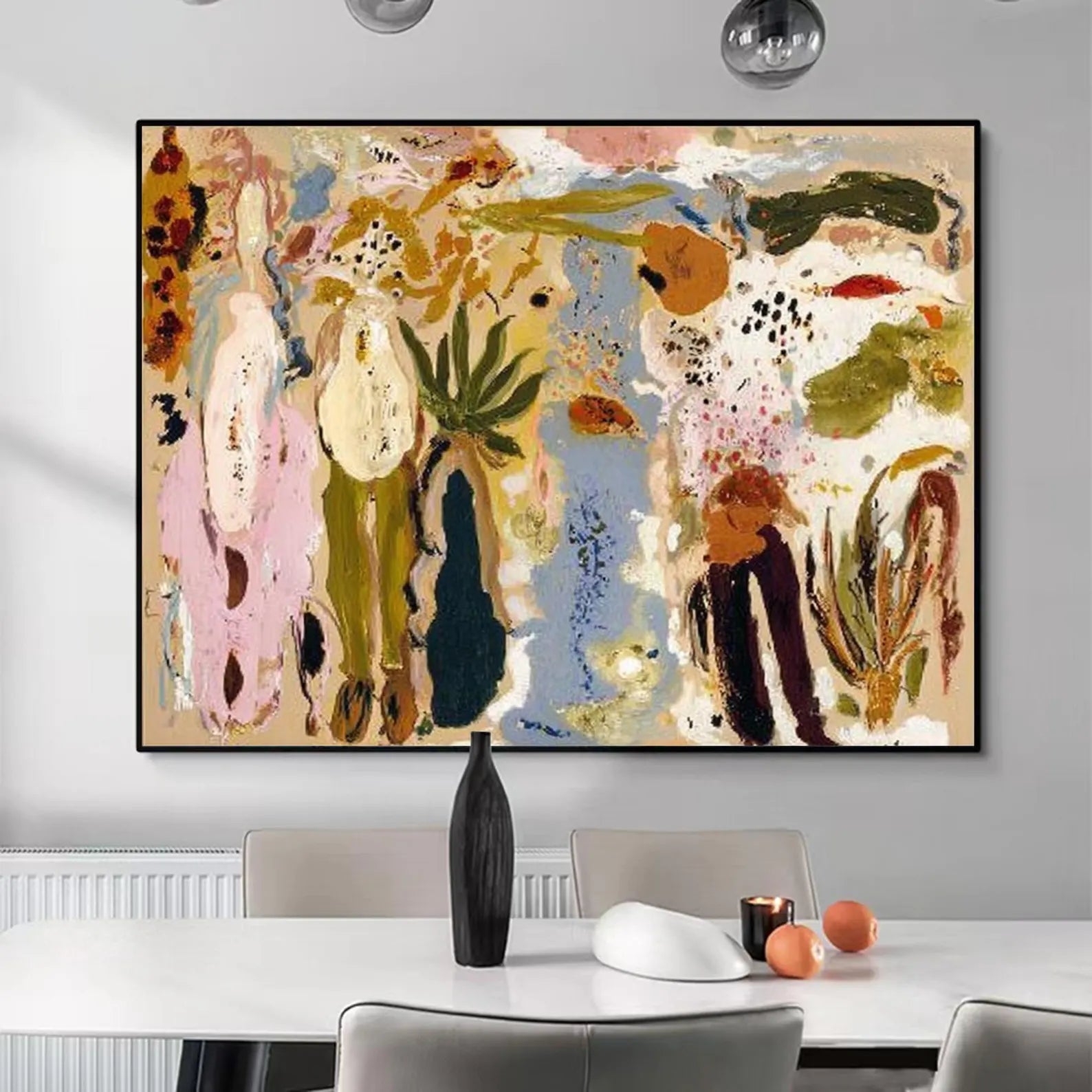 Abstract Botanical Hand-Painted Oil Painting #BH175