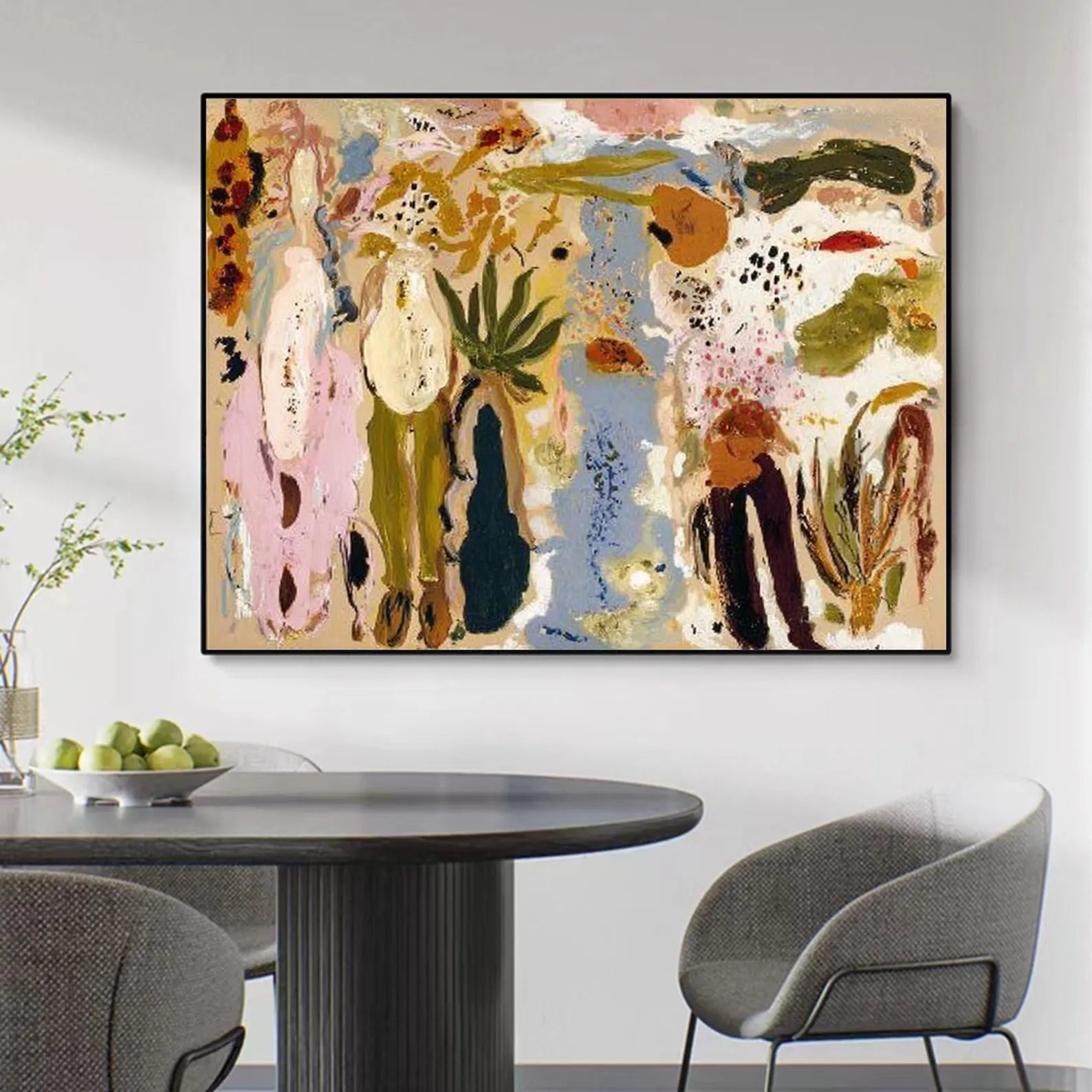 Abstract Botanical Hand-Painted Oil Painting #BH175