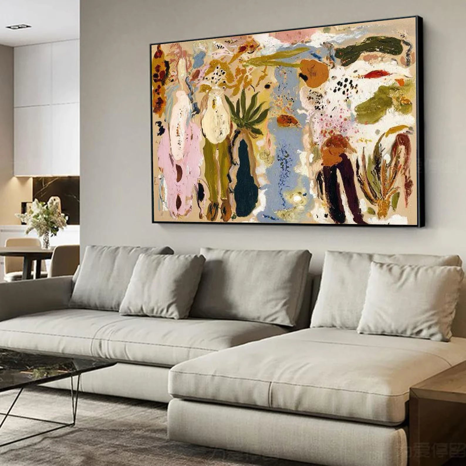 Abstract Botanical Hand-Painted Oil Painting #BH175