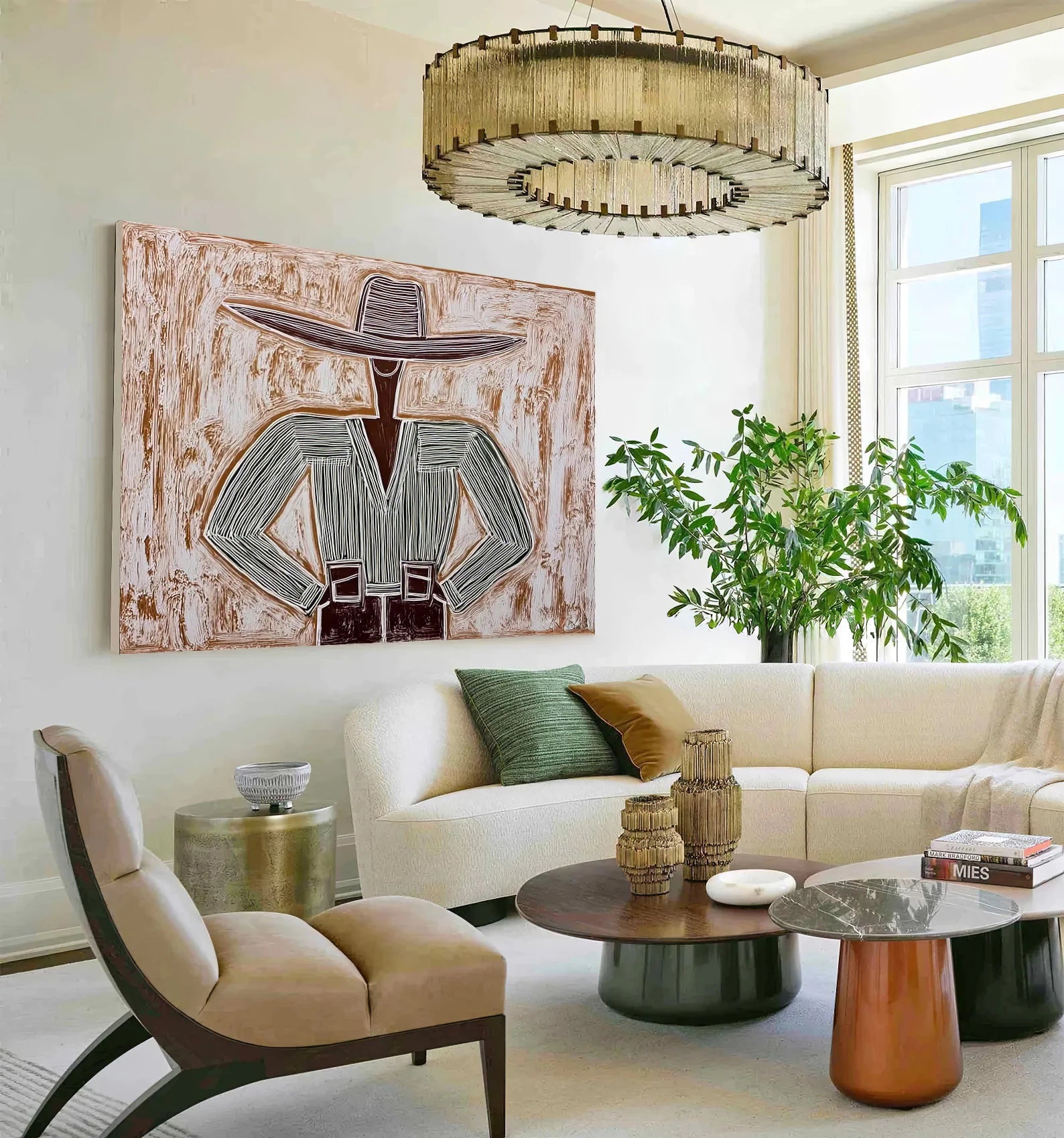 Textured Striped Cowboy Art #CB9