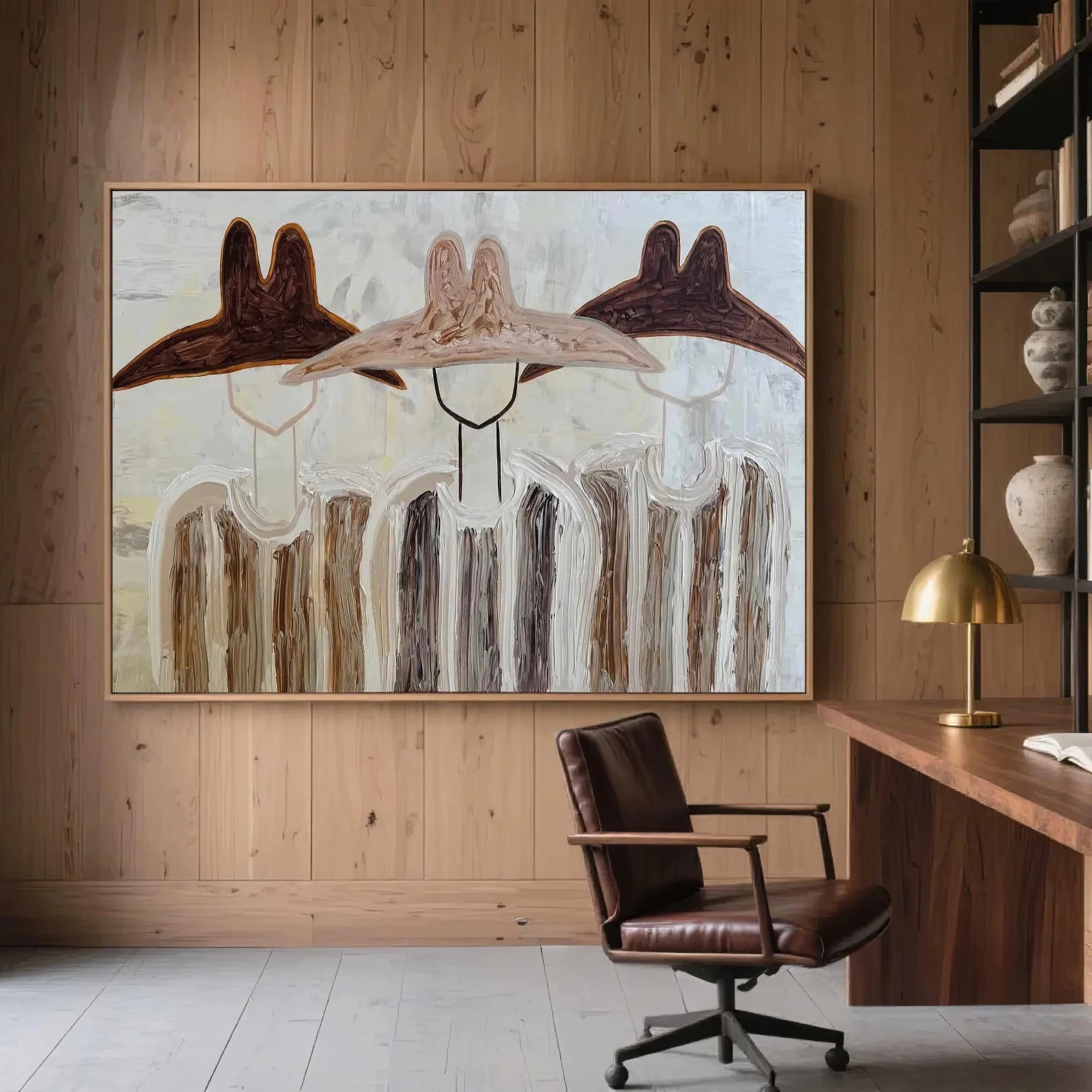 Wabi Sabi Three Cowboy Hats Art #CB11