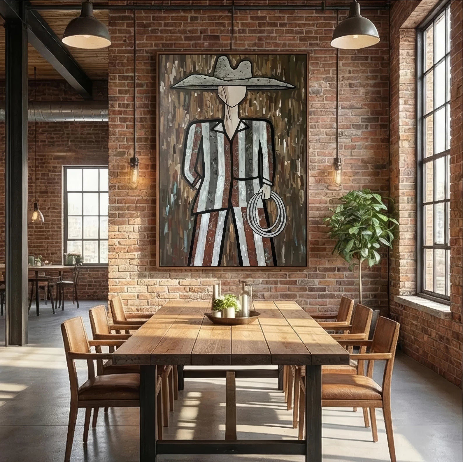 Modern Abstract Cowboy Art #AB373