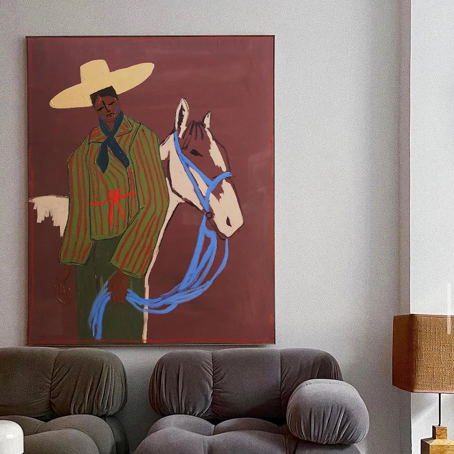 Abstract Cowboy & Horse Art #CB4