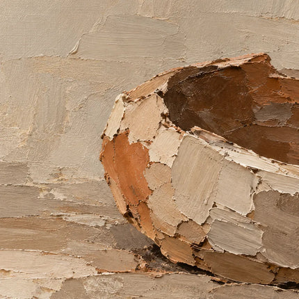 Beige Hand-Painted Bowl Painting, Warm Interior and Open Space #ICB3U54B