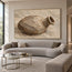 Beige Hand-Painted Vessel Painting, Horizontal Still Life #HR9V7CAF