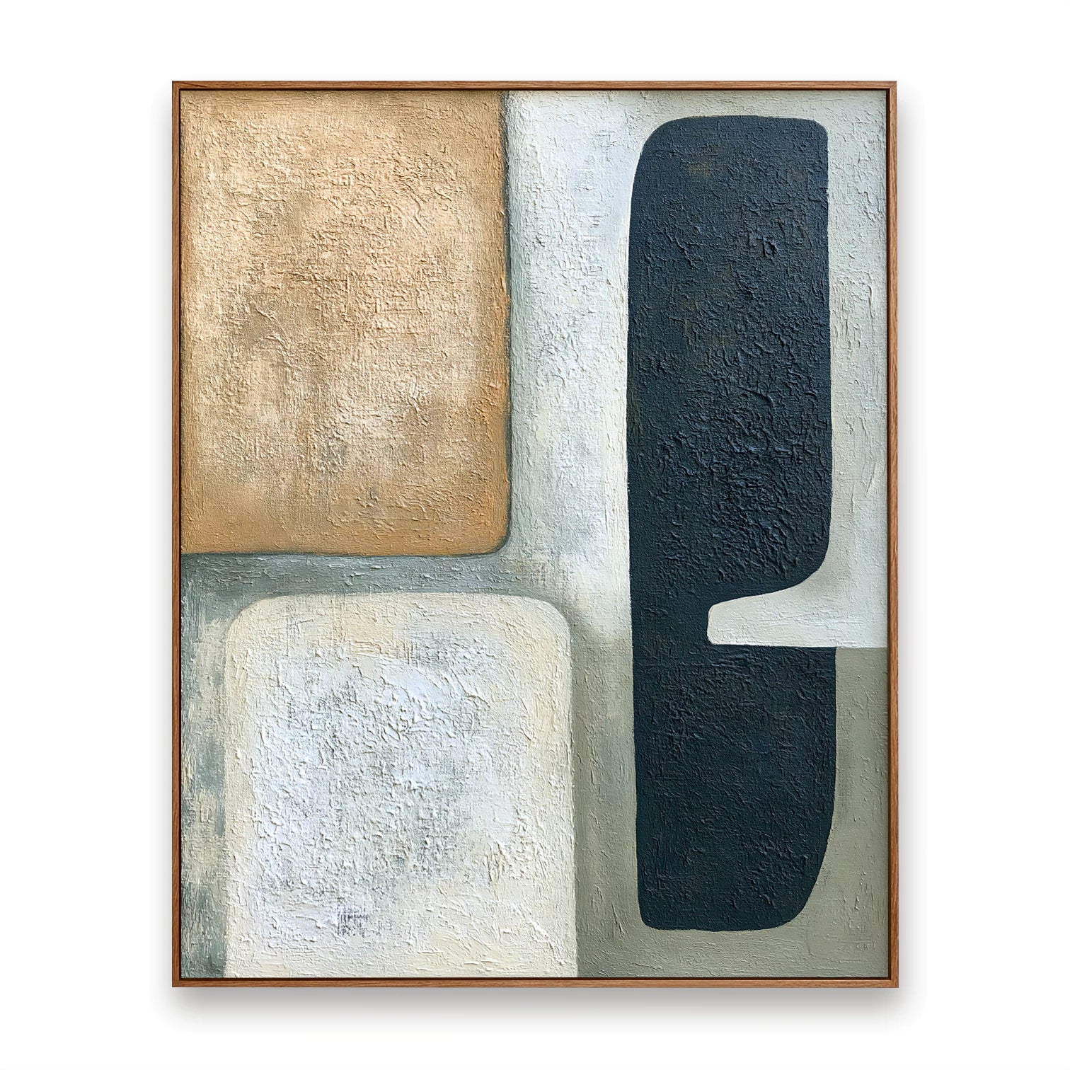 Modern Abstract Neutral Color Block Oil Painting #WA144