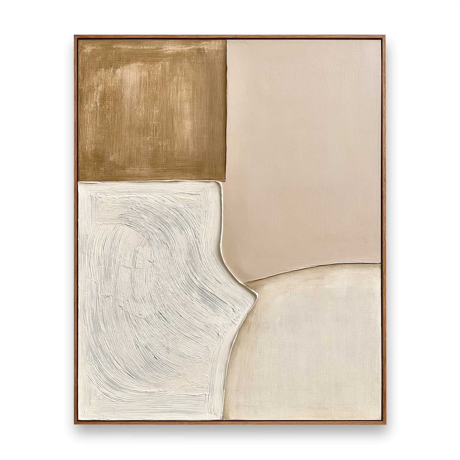 Wabi-Sabi Beige & Taupe Geometric Abstract Wall Art #WA143