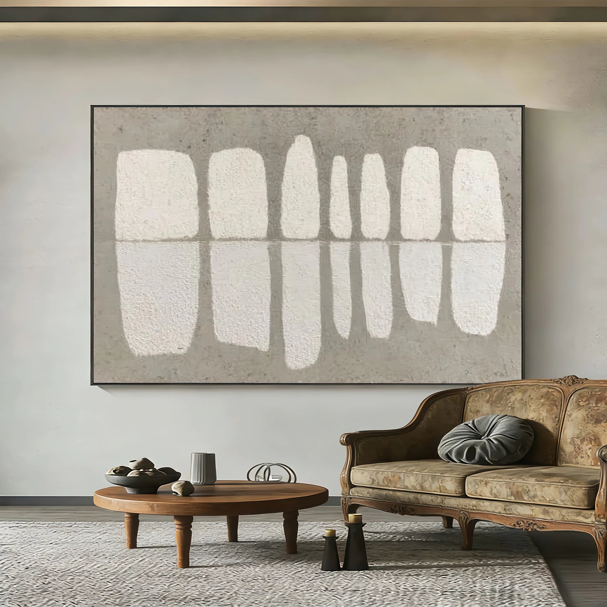 Wabi-Sabi Grey Off-white Minimalist Wall Art #WA65