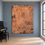 Peach Brown Hand-Painted Oil Painting, Expressive Abstract Wall Art #VN27ASO3