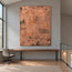 Peach Brown Hand-Painted Oil Painting, Expressive Abstract Wall Art #VN27ASO3