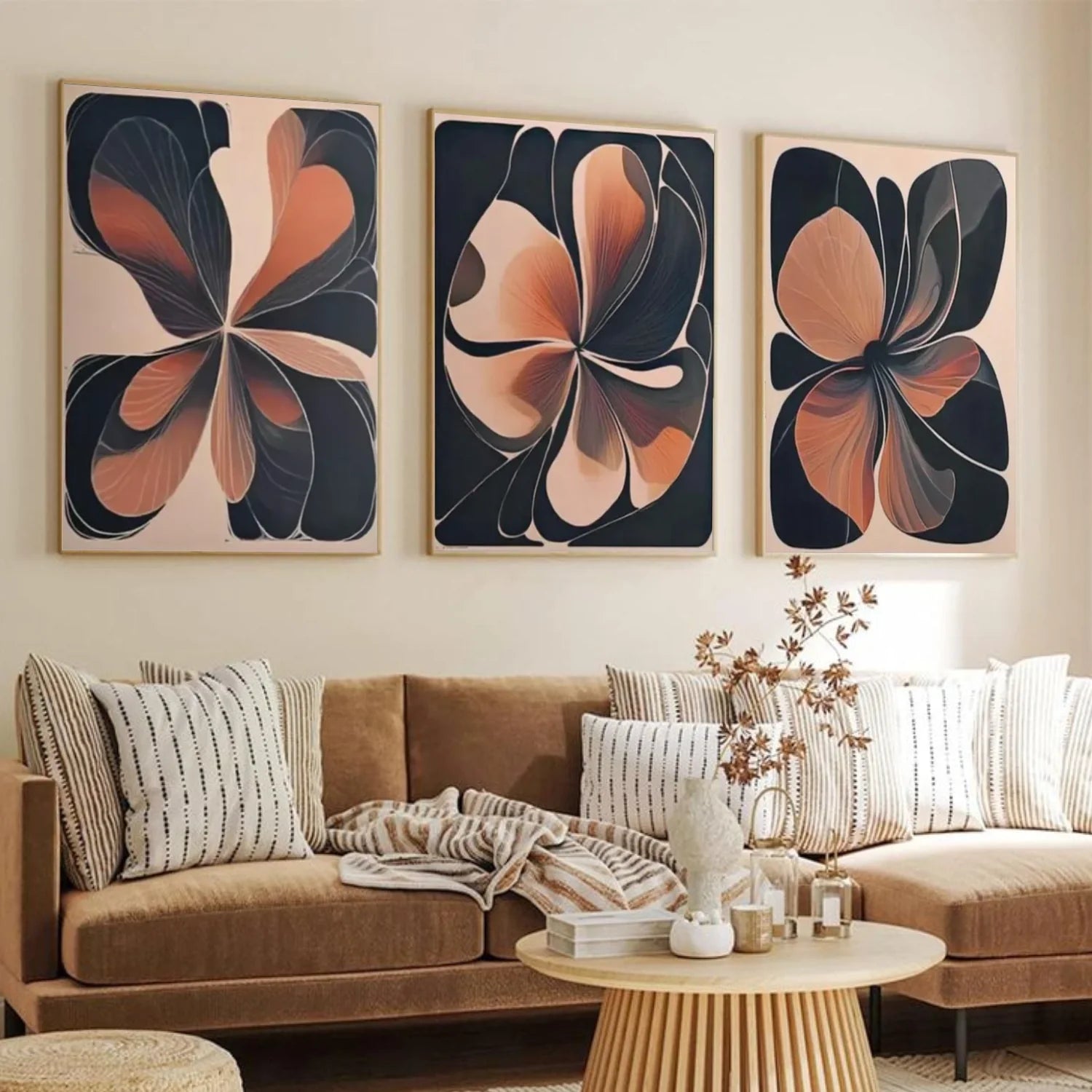 Flower & Tree Abstract_Wall Art Set of 3 #FT153