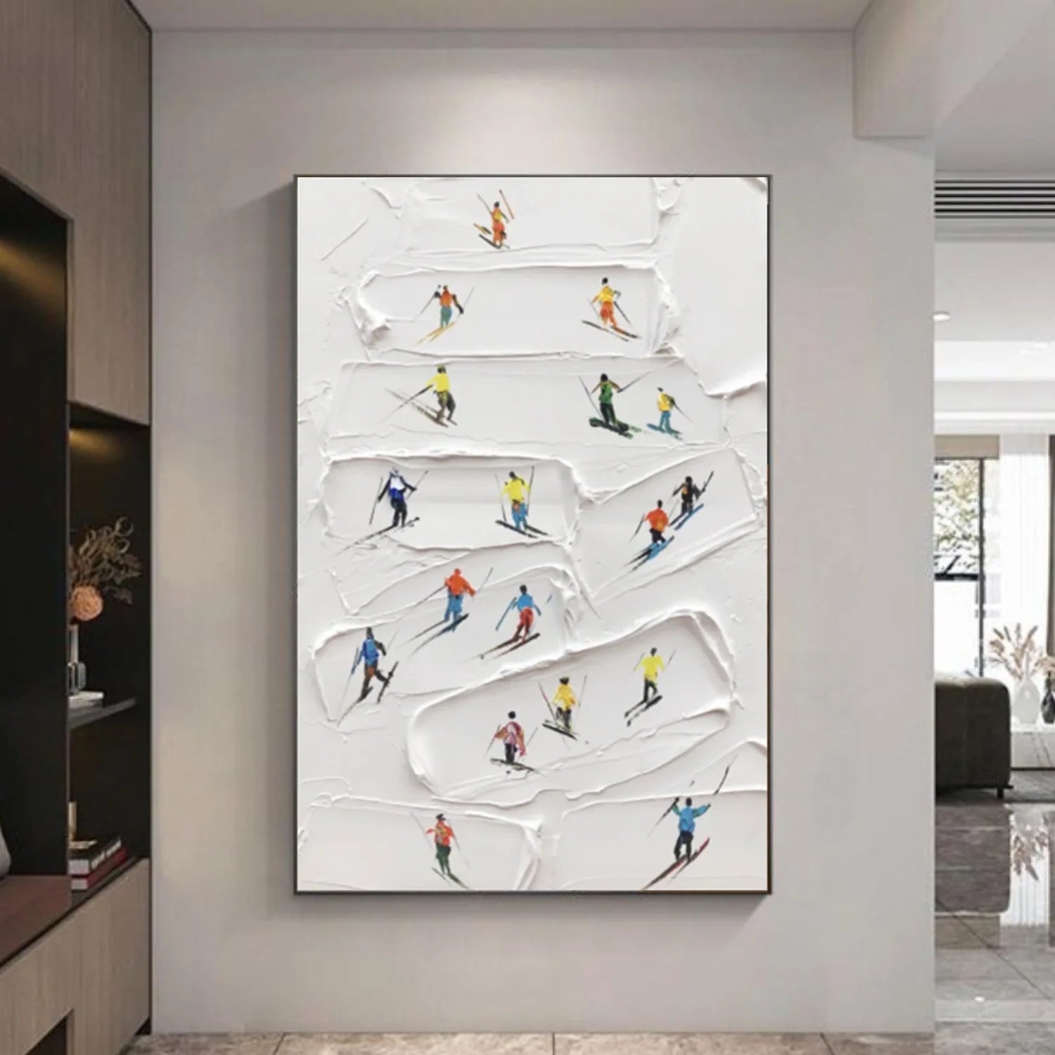 Skiing Sport Textured_Wall Art #AS055