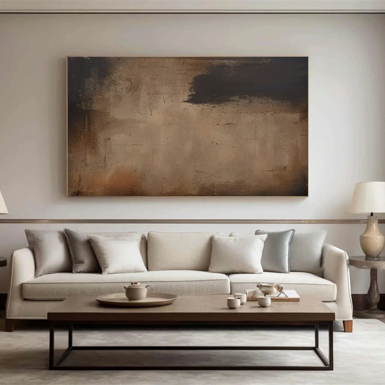 Beige and Brown Abstract Tranquility #WA523