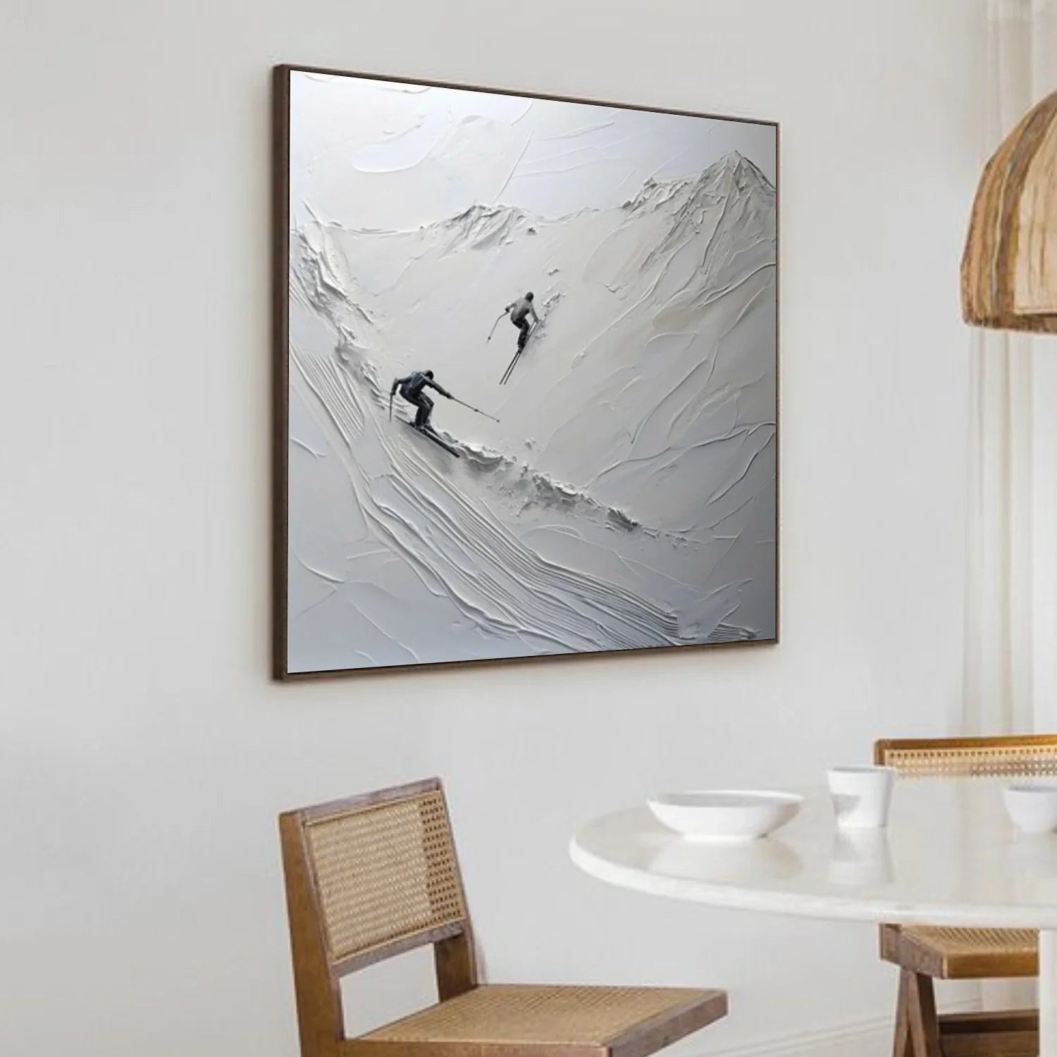 Skiing Sport Textured Wall Art #AS062