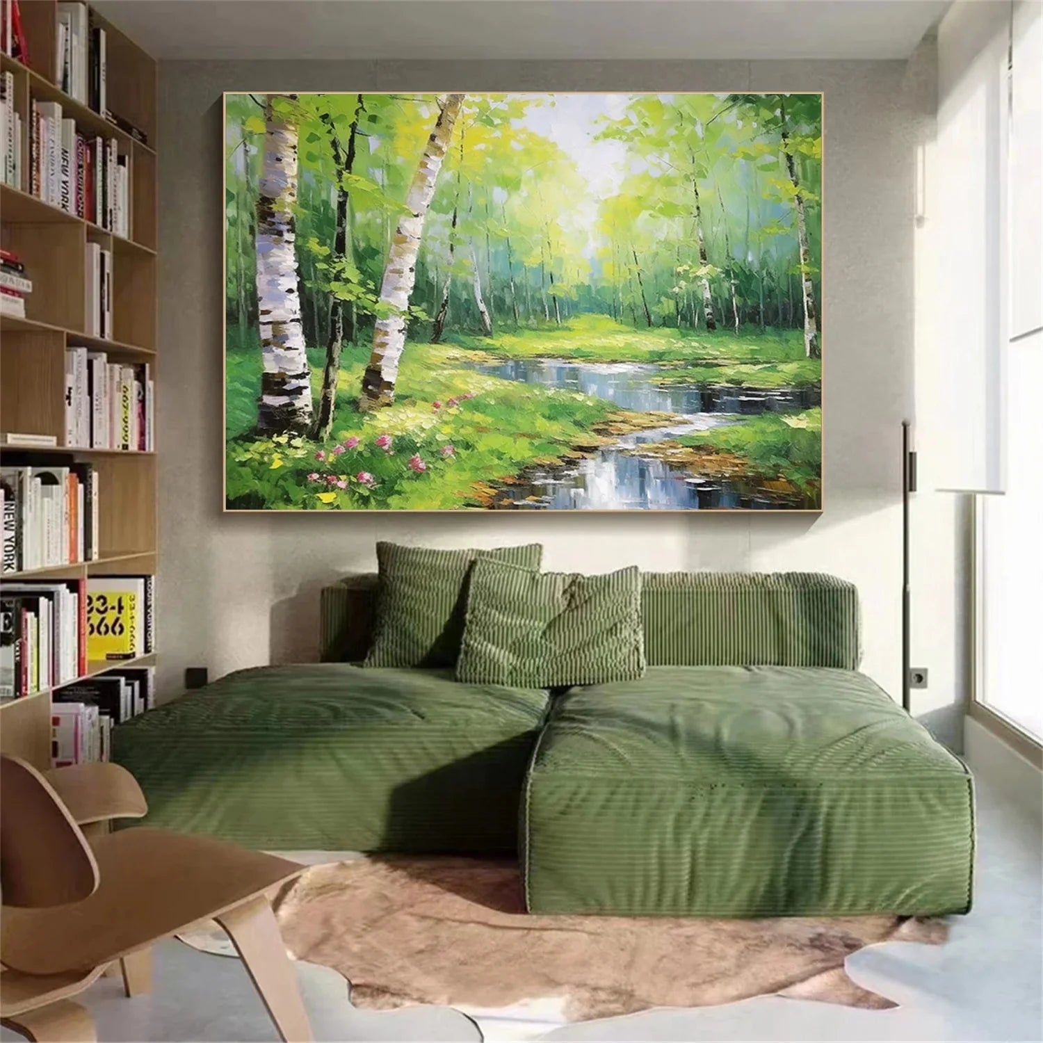 Colorful Flower & Tree Abstract Textured Wall Art #FT067