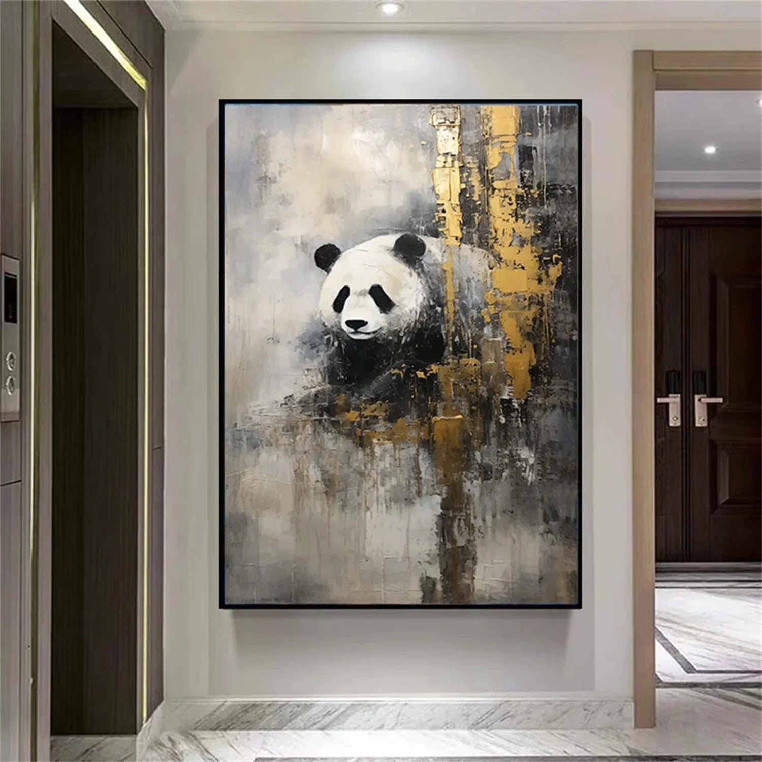 Black and White Abstract Animal Wall Art #AM065