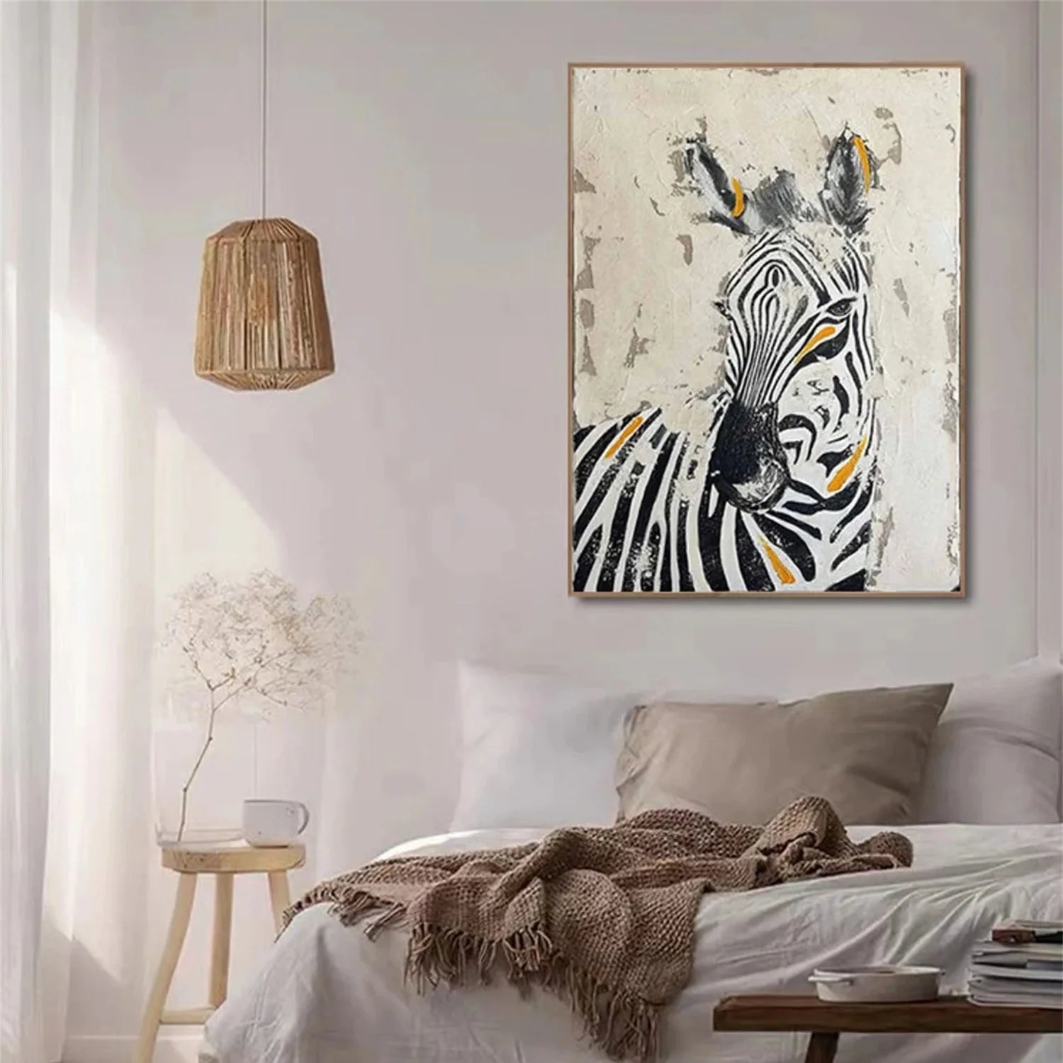 Black and White Horse Abstract Animal Wall Art #AM071