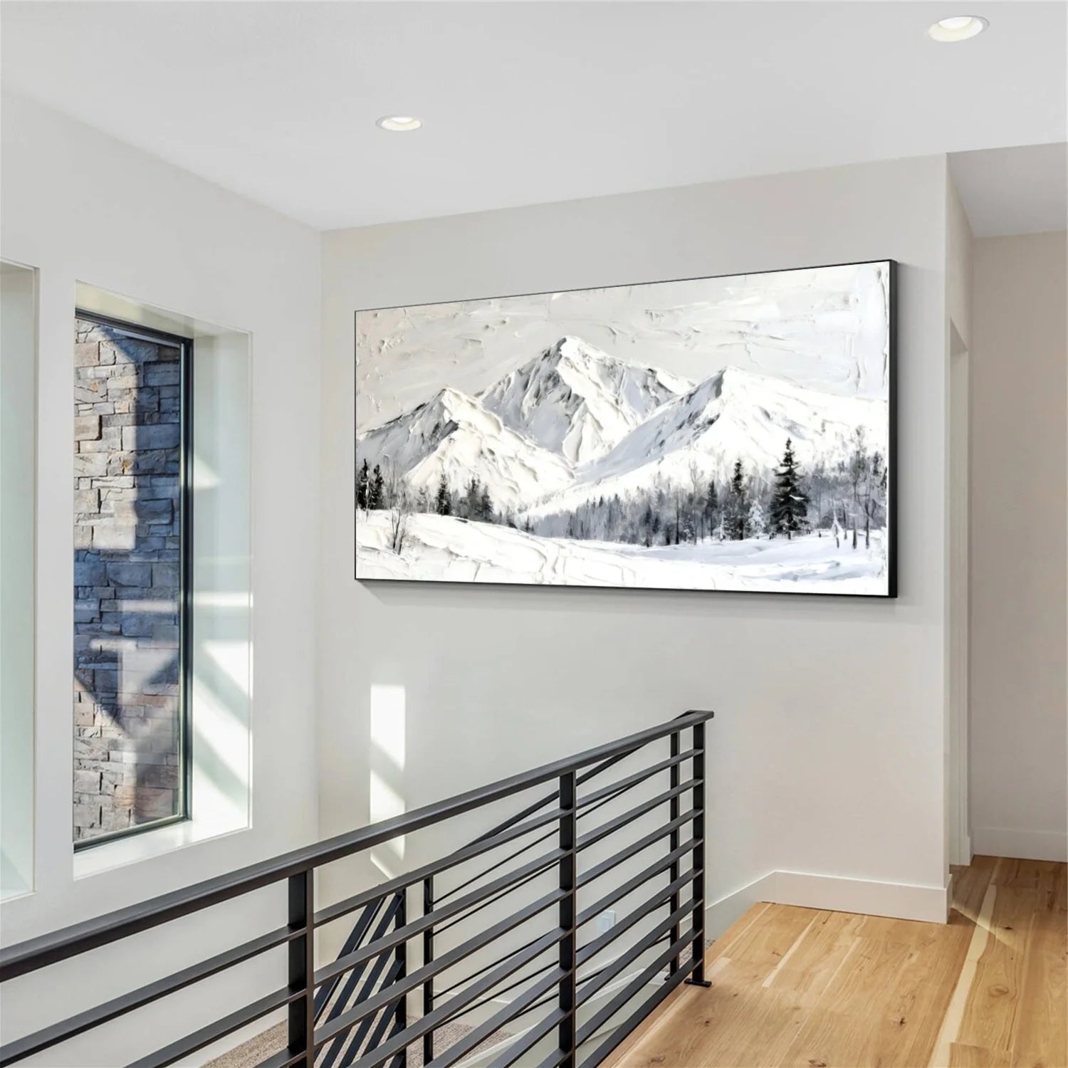 Abstract Mountain Textured_Canvas Art #MD281