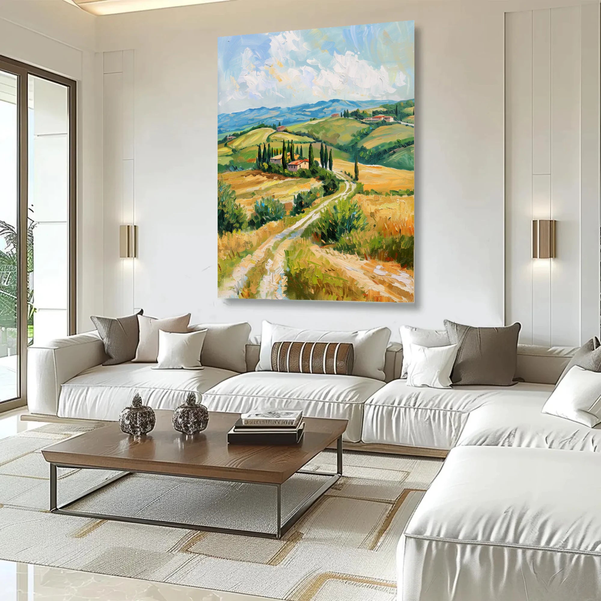Tuscan Countryside Landscape Oil Painting #FJ670