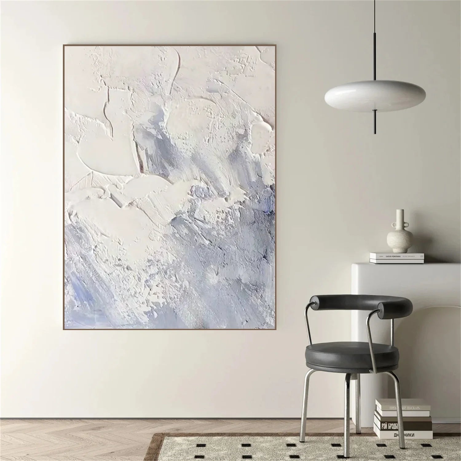 White Minimalistic Textured Art #MD240