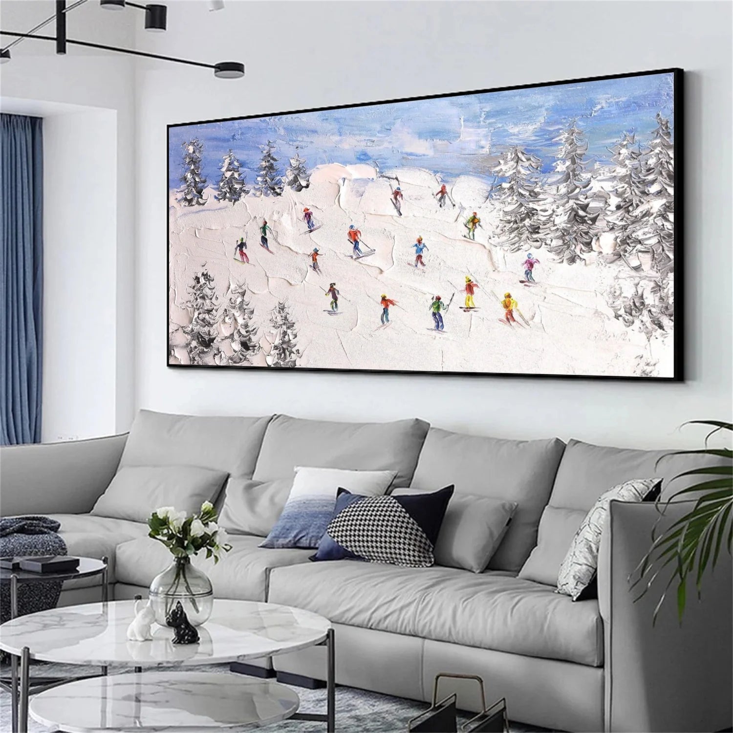 Skiing Sport_Textured Wall Art #AS050