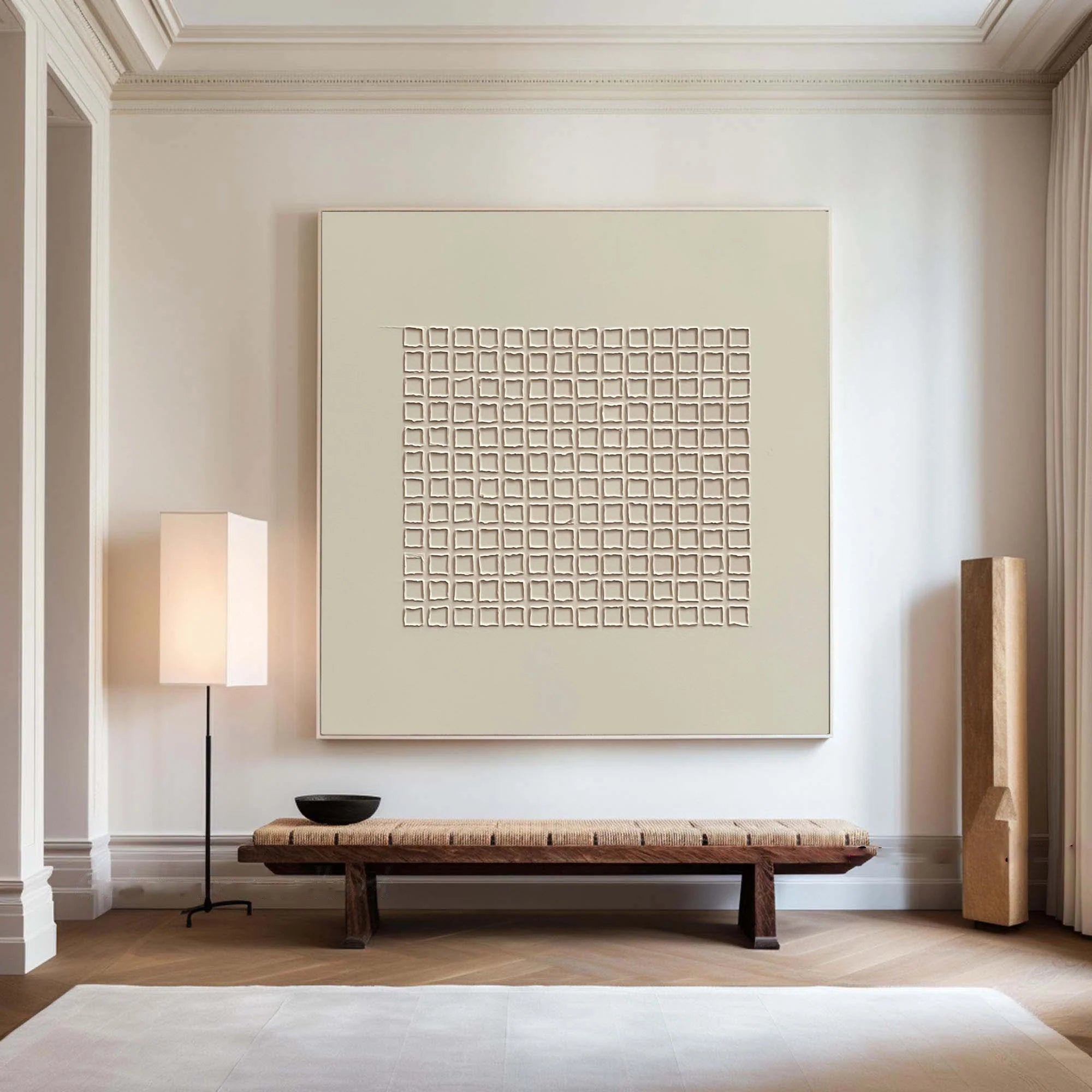 Hand-painted Neutral Abstract Canvas Painting #WA136