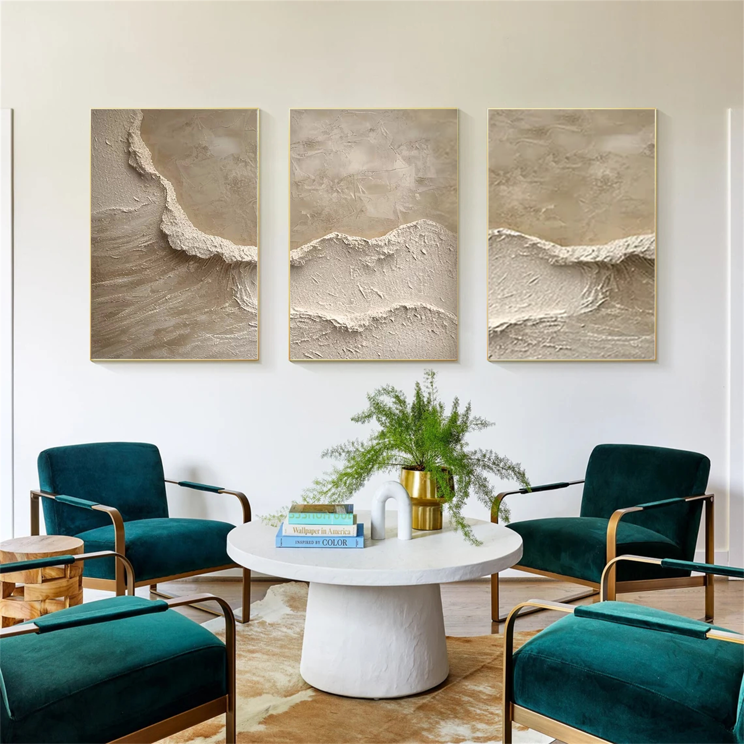 Minimalist Textured_Canvas Art Set of 3 #MD257
