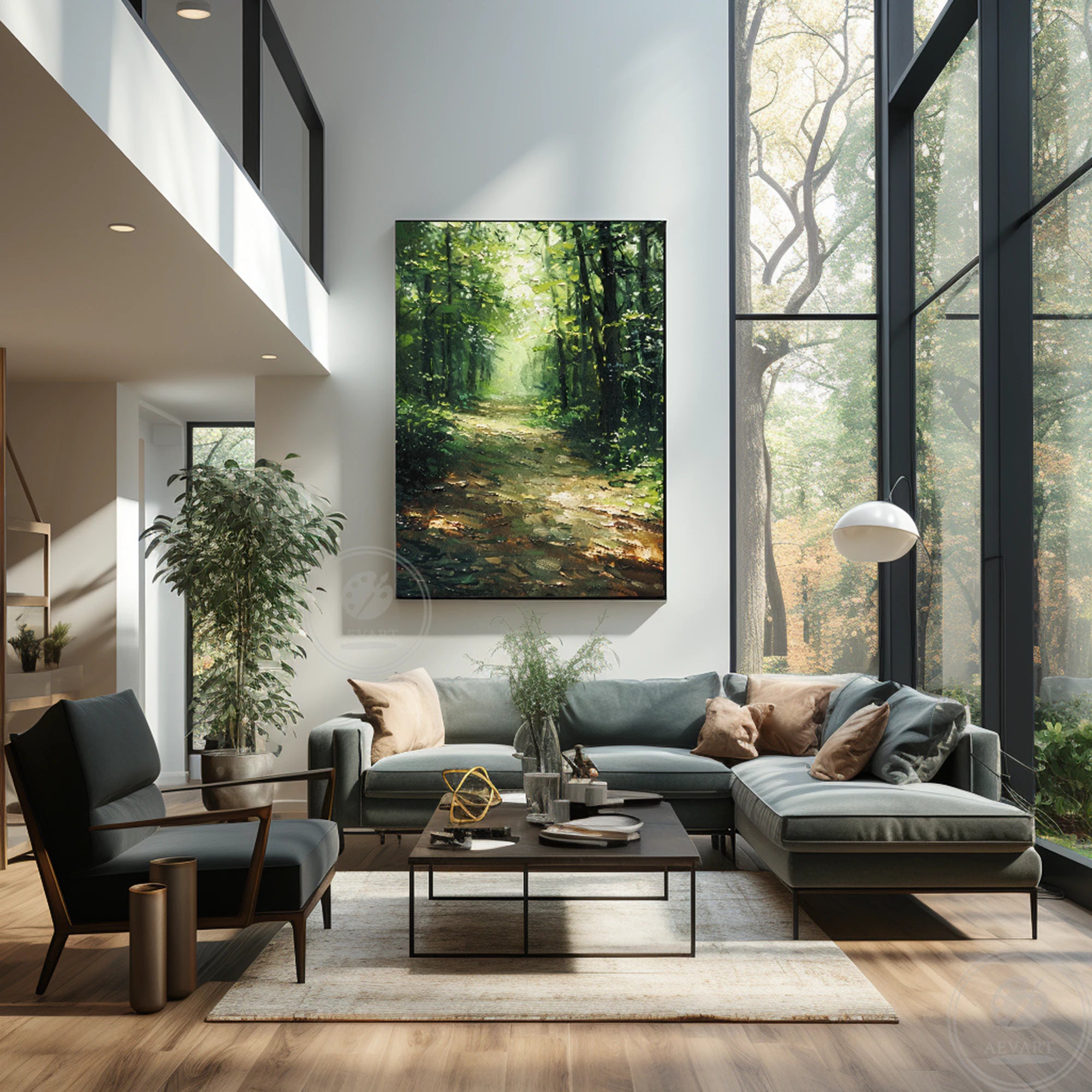 Original Green Landscape Wall Art #FJ638