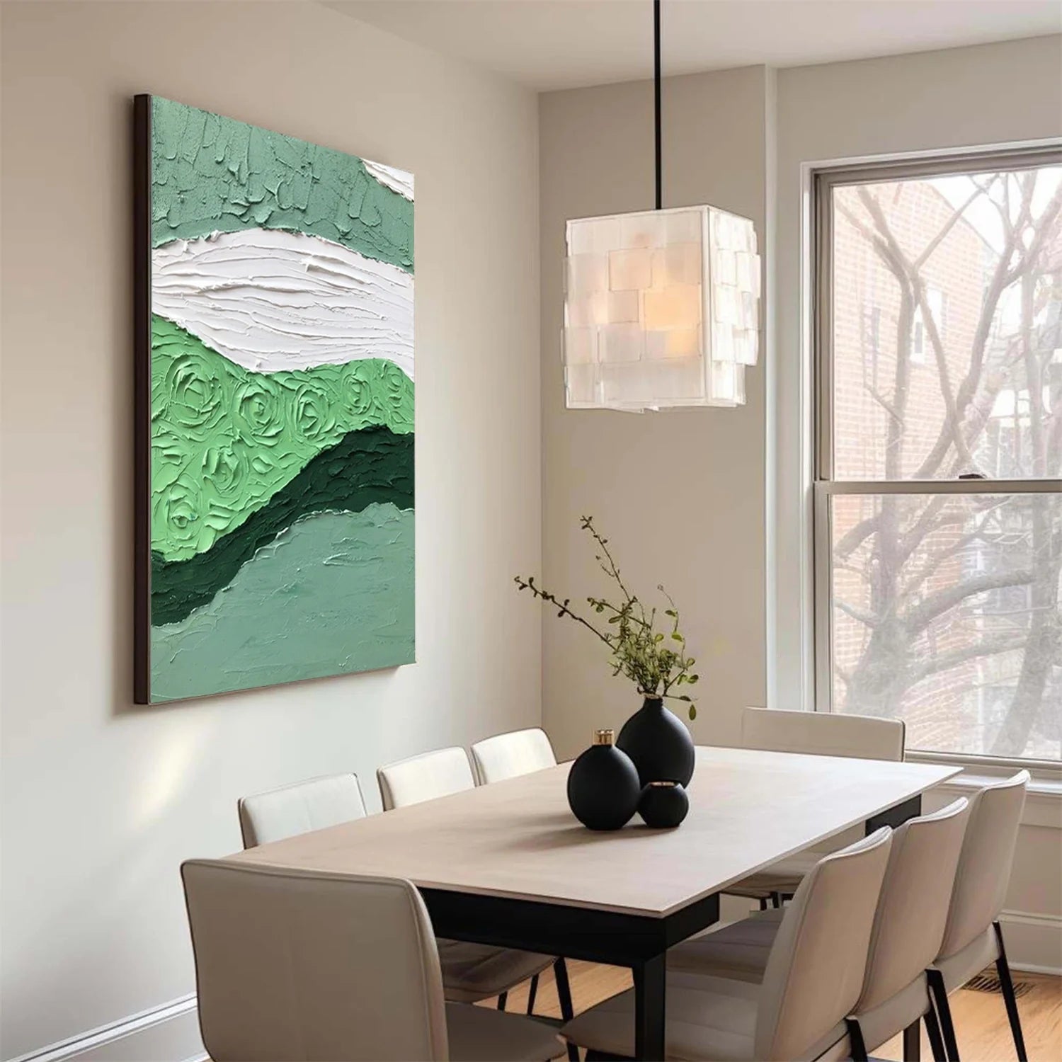 Green Minimalistic Textured Art #MD227