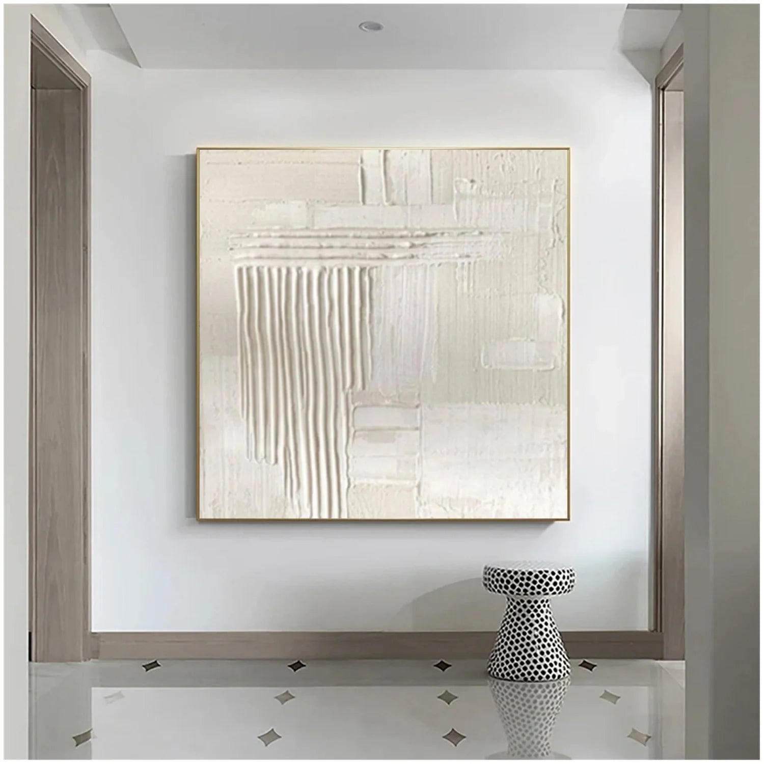 White Minimalistic Textured Art #MD251