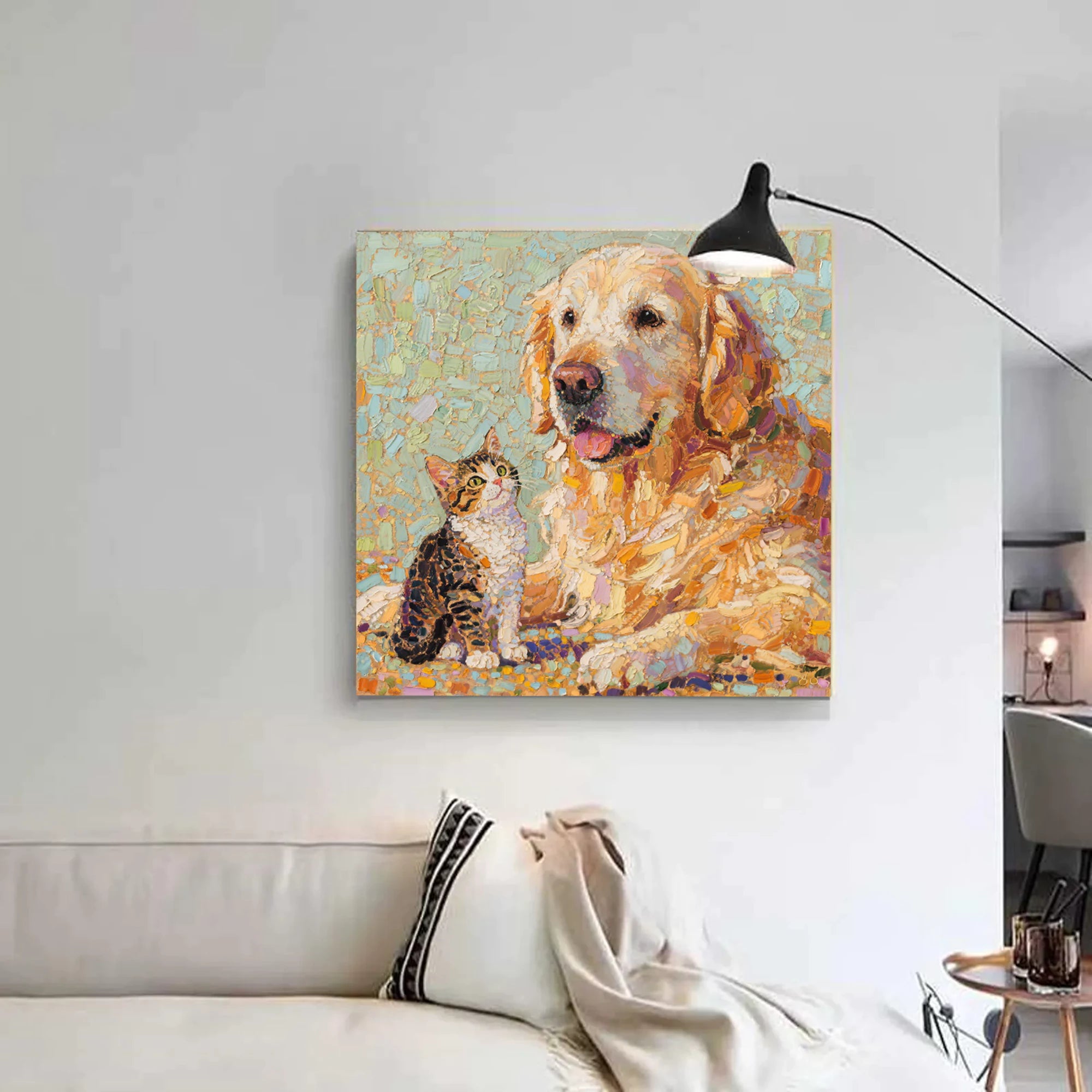 Impressionist Pet Companion Oil Painting #AM128