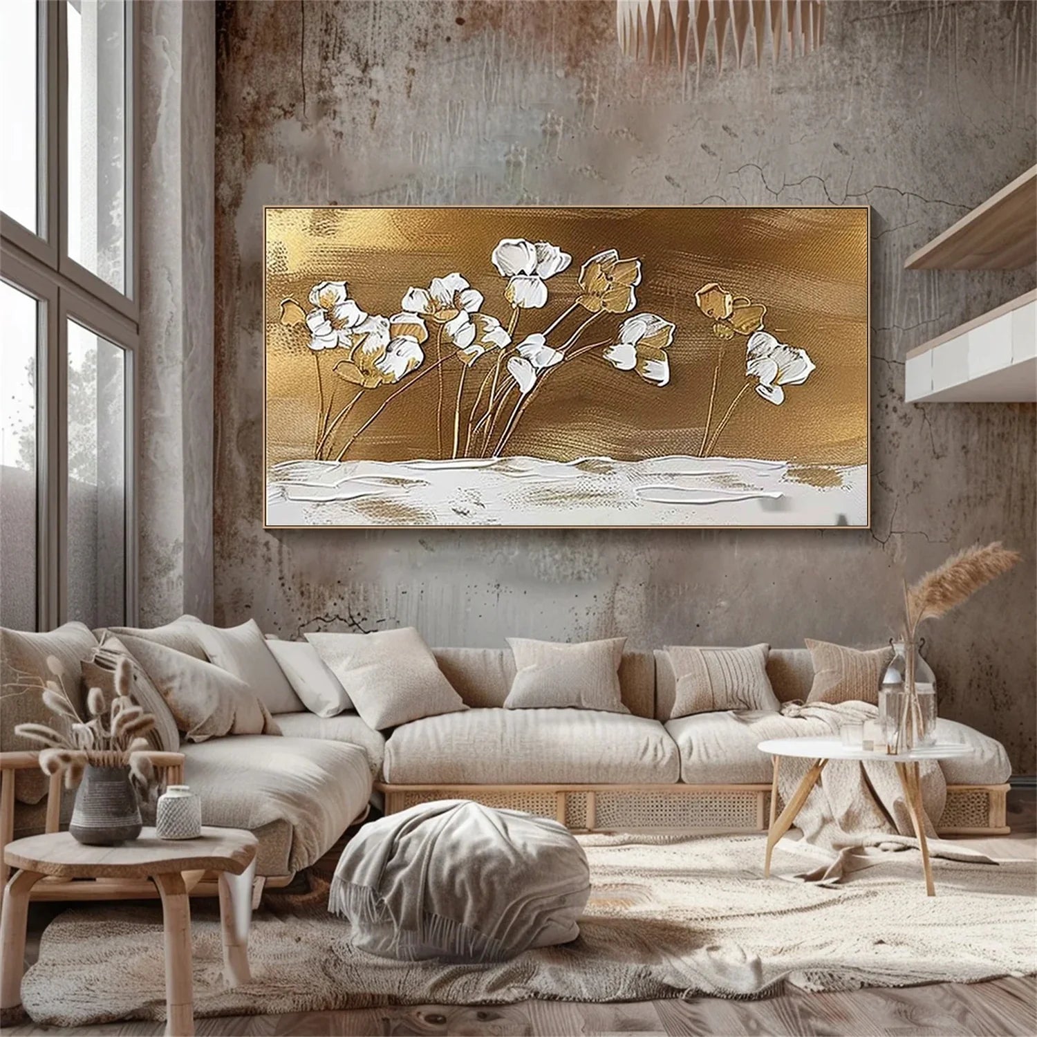 Flower & Tree Abstract Textured Wall Art #FT047