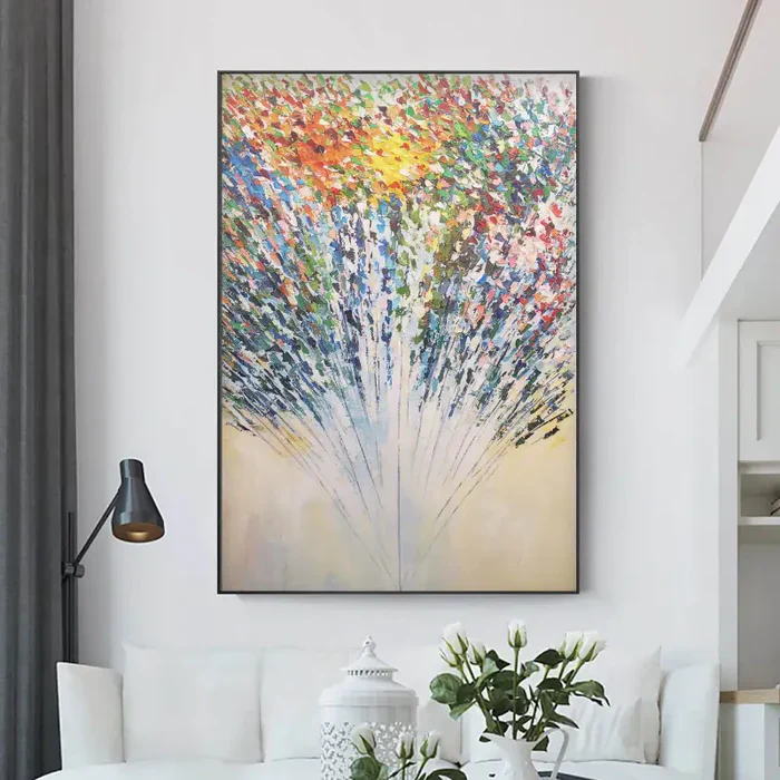 Colorful Flower & Tree Abstract Wall Art #FT005