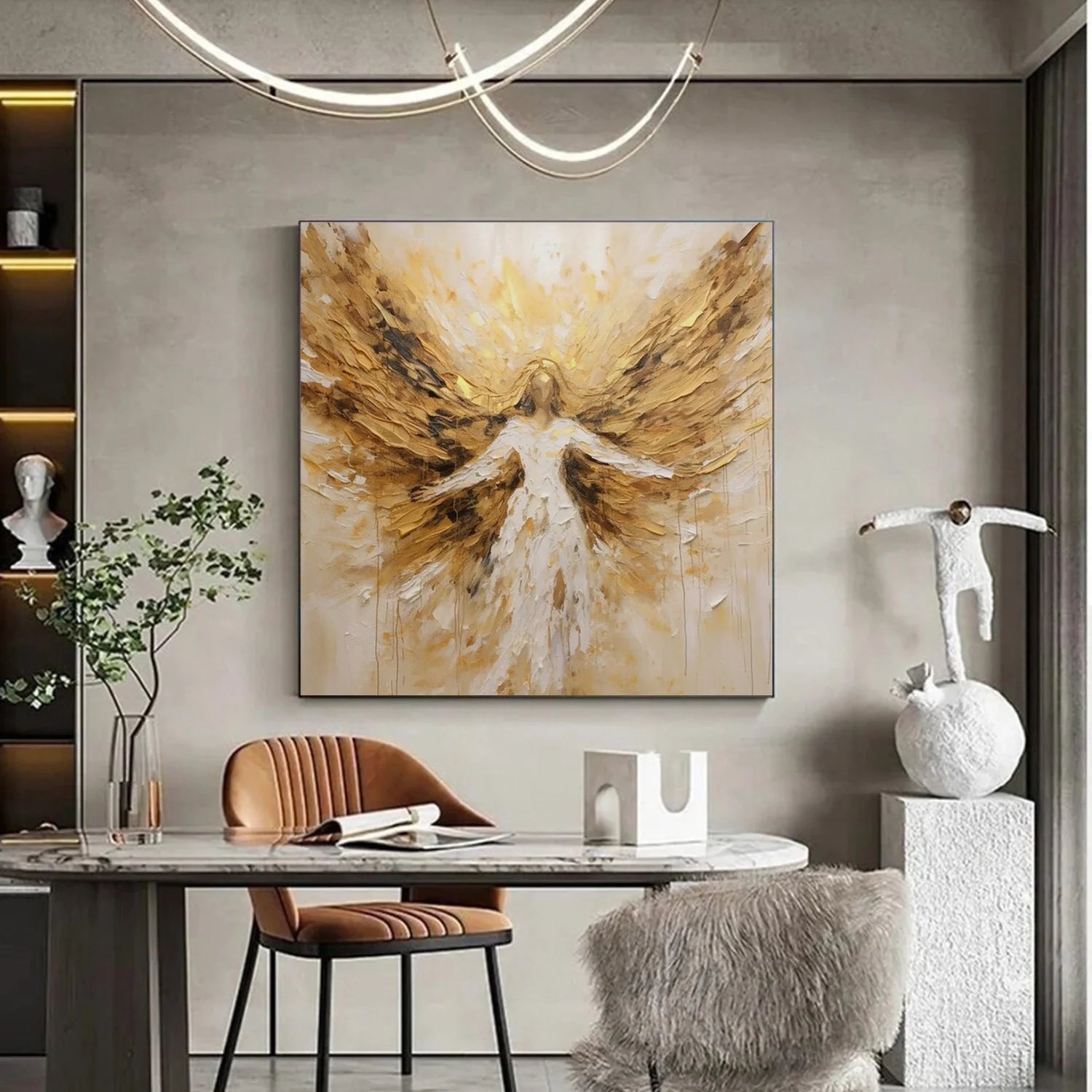 Abstract Angel Wing Textured Painting #AB048