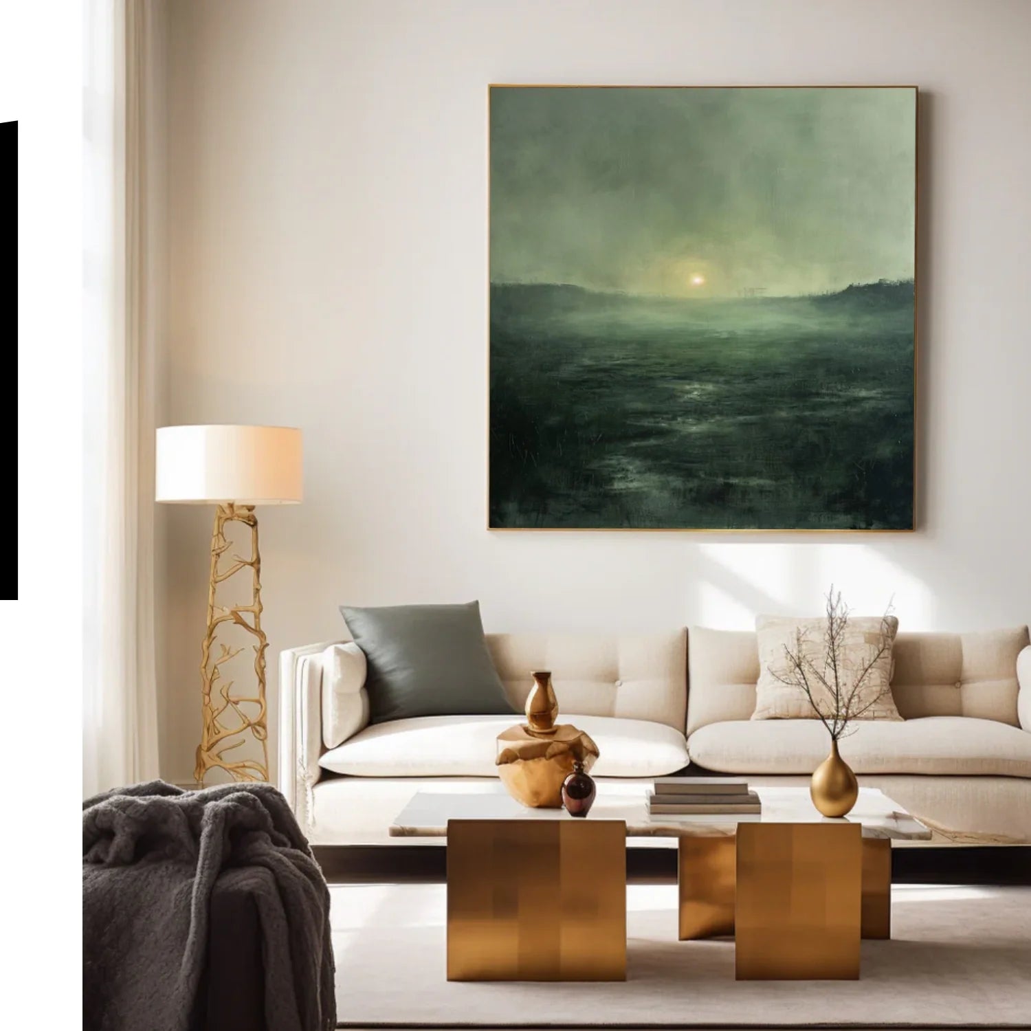 Green Minimalist Canvas Art #GT048