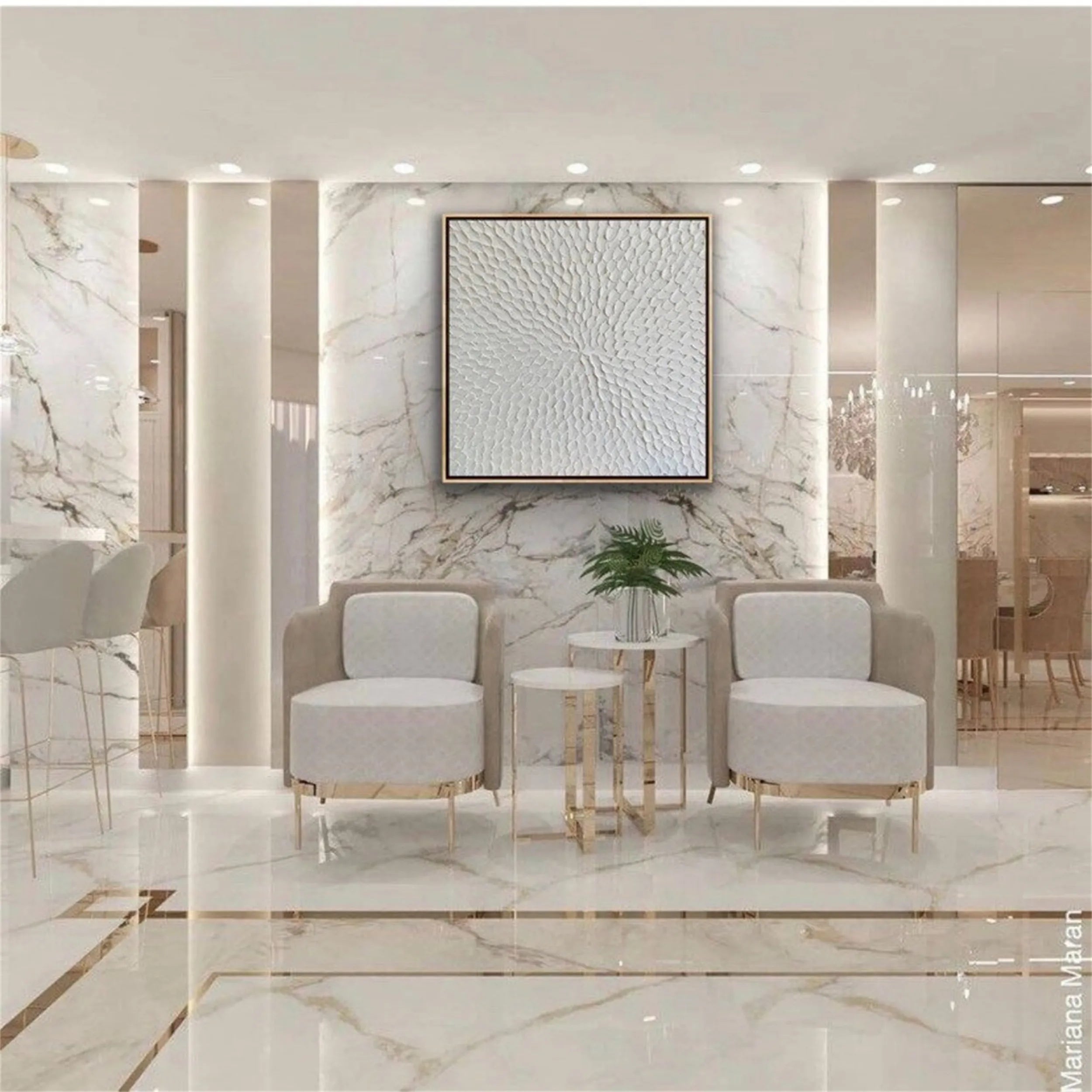 Flower & Tree Abstract Textured Wall Art #FT031