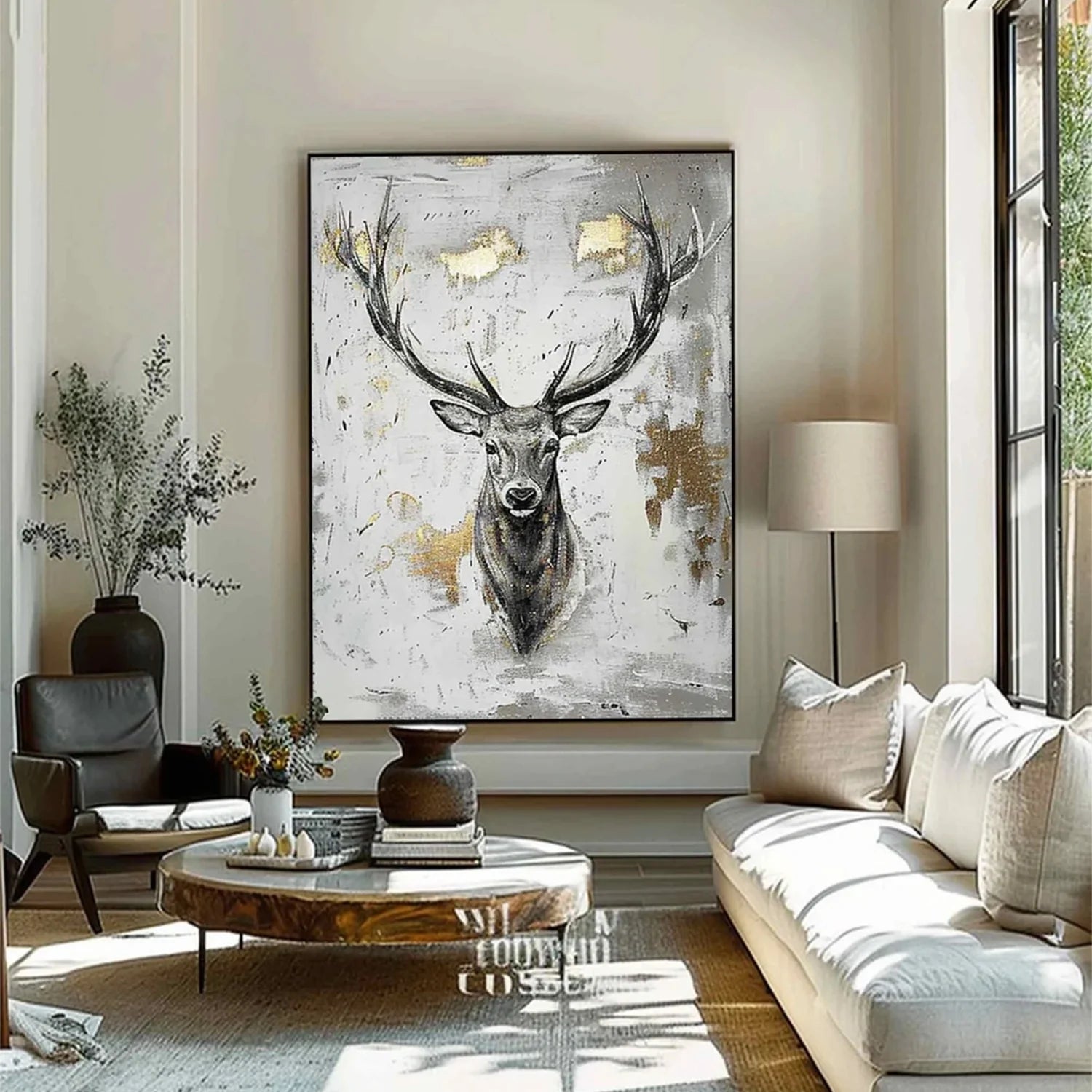 Black and White Abstract Animal Wall Art #AM080
