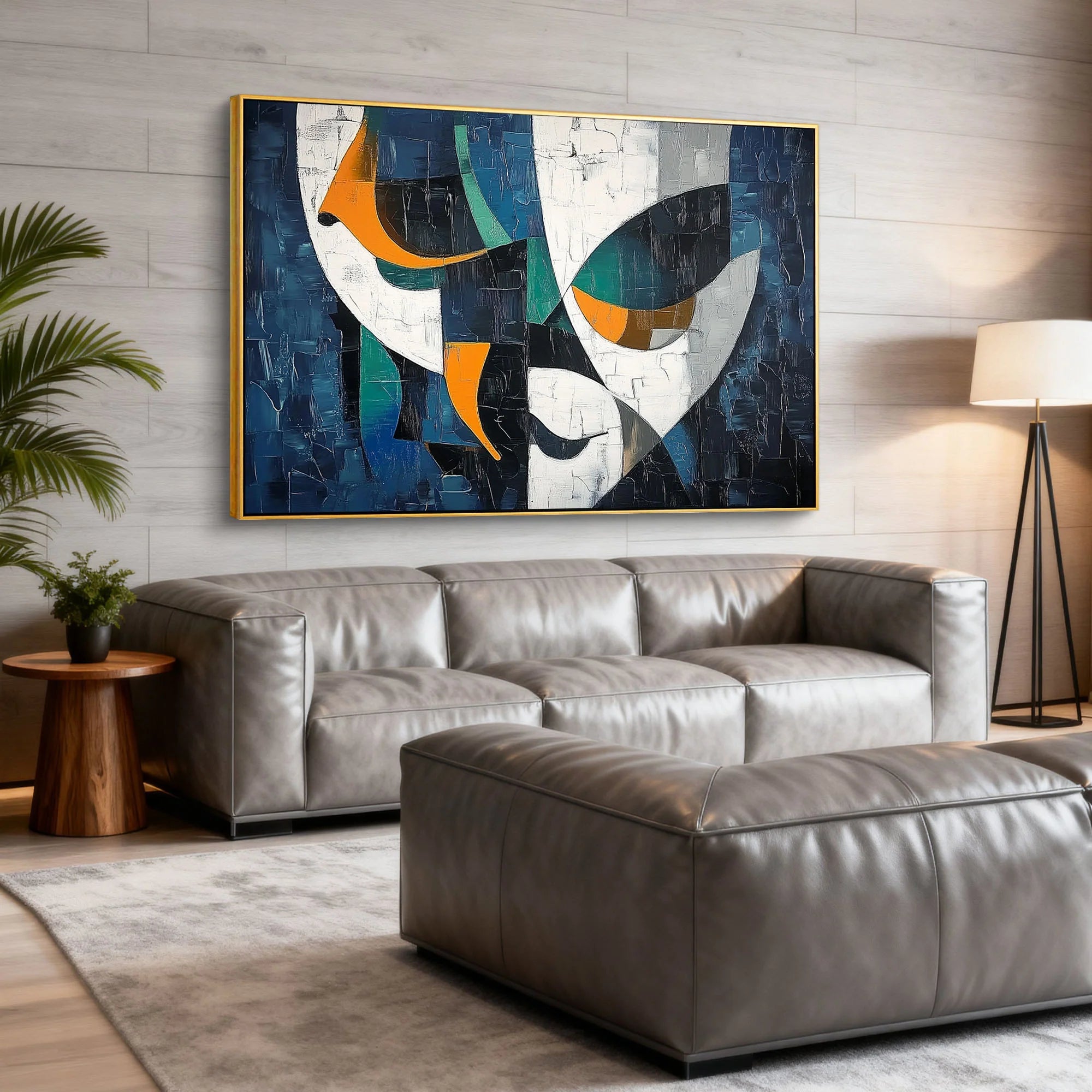 Modern Textured Abstract Expressionist Canvas Artwork #PO389