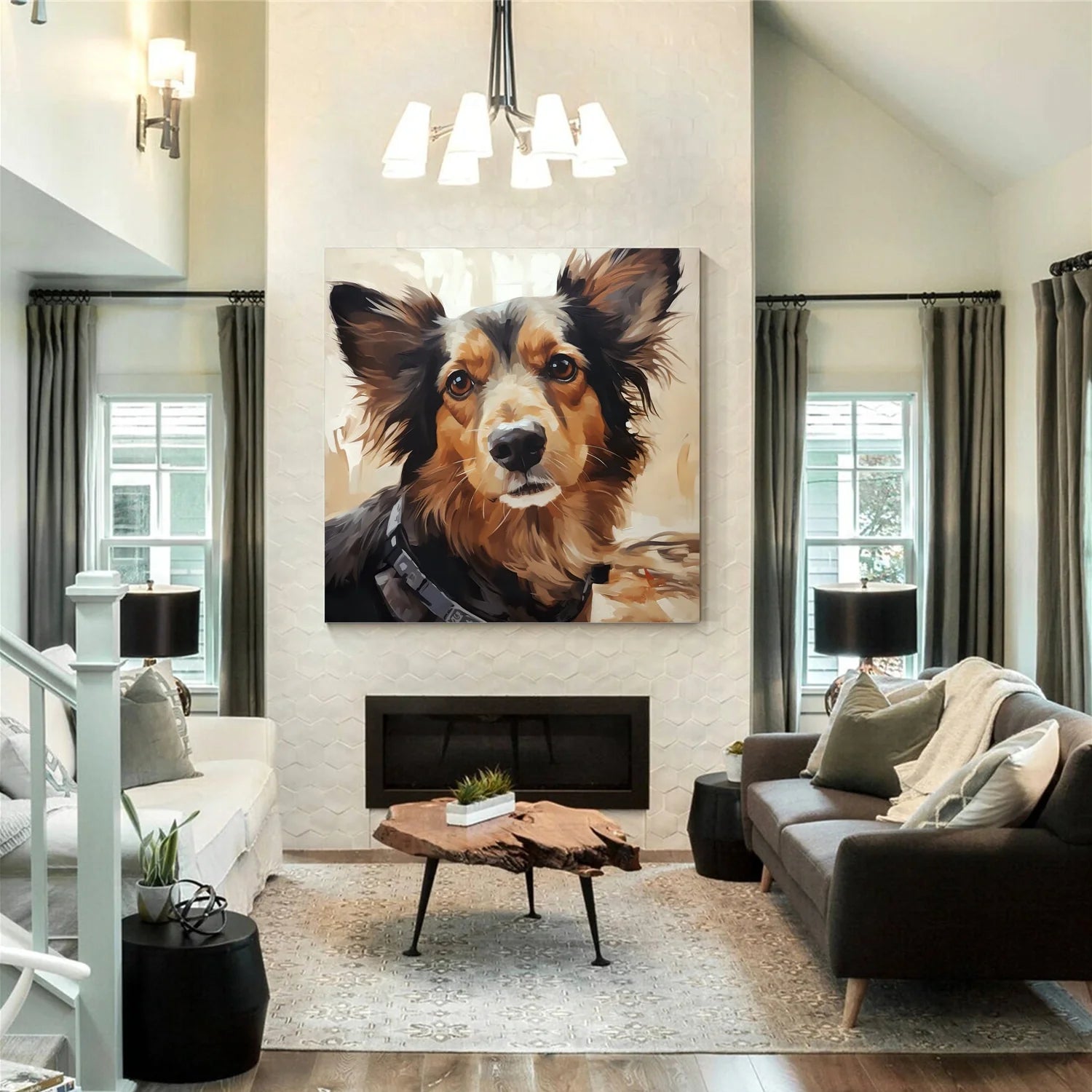 Abstract Animal Dog Wall Art #AM098