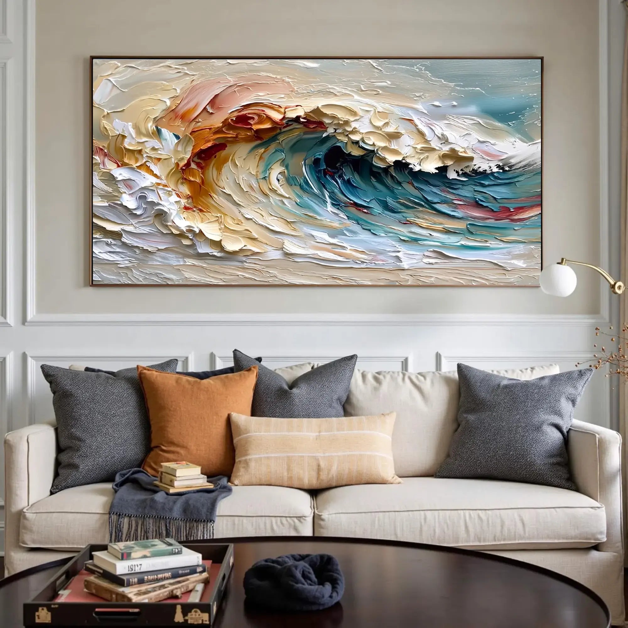 Impasto Wave Oil Painting #SK546
