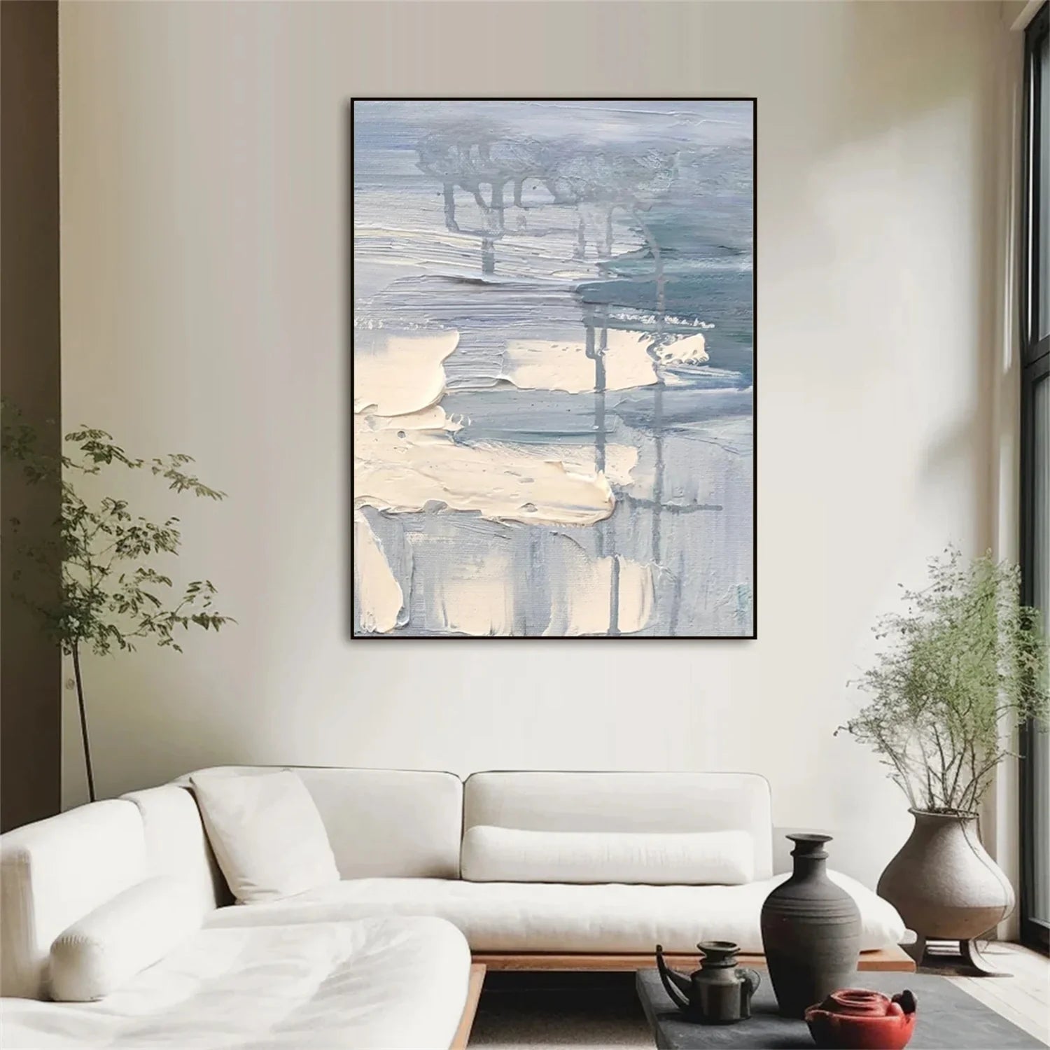 White Minimalistic Textured Art #MD242