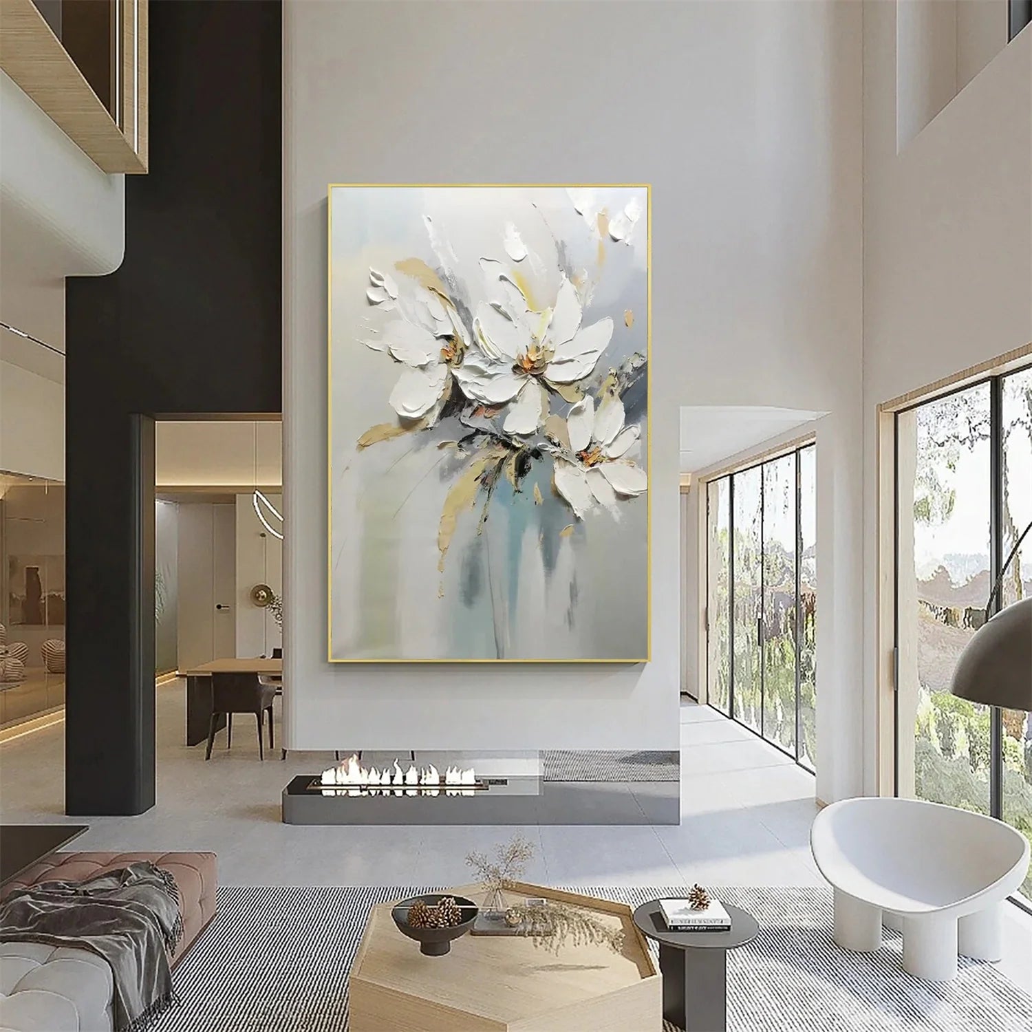 Flower & Tree Abstract_Textured Wall Art #FT121