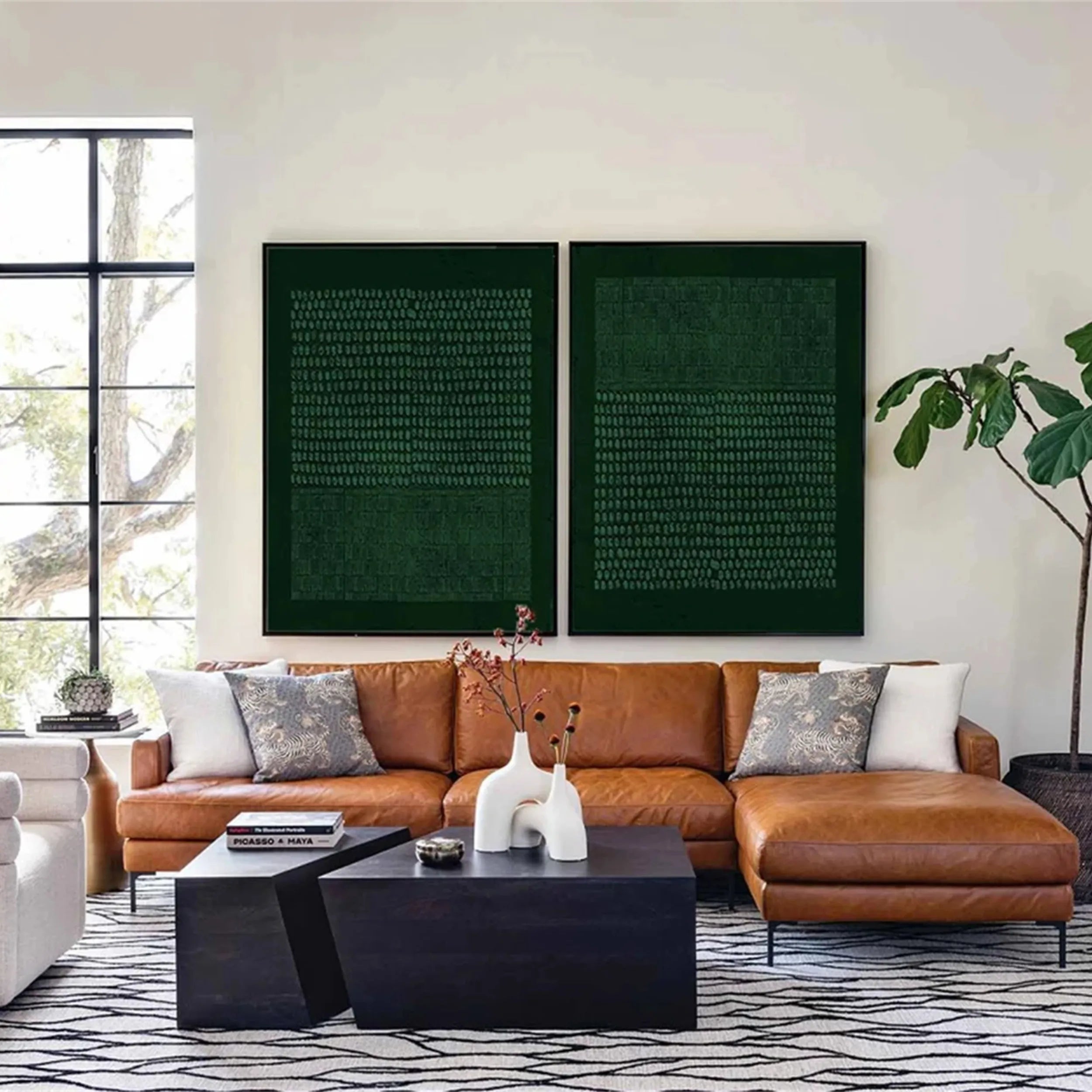 Green Texture Art Set of 2 #GT010