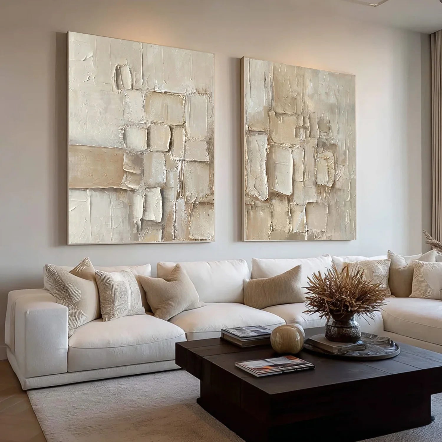 Abstract_Textured Canvas Art Set of 2 #WA823